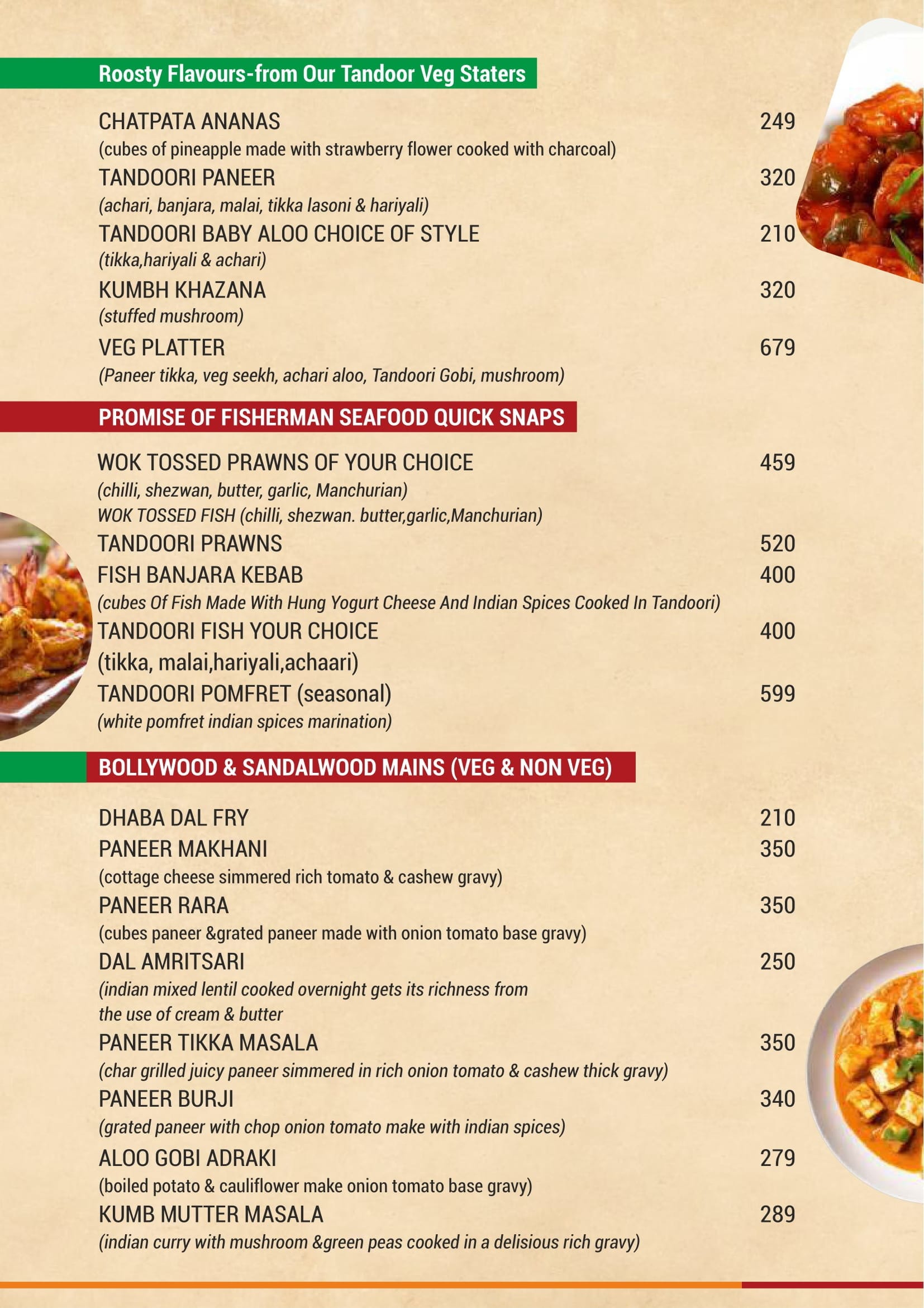 Dining Experience for Two at Flavours of Bharat, North Bengaluru — Food menu