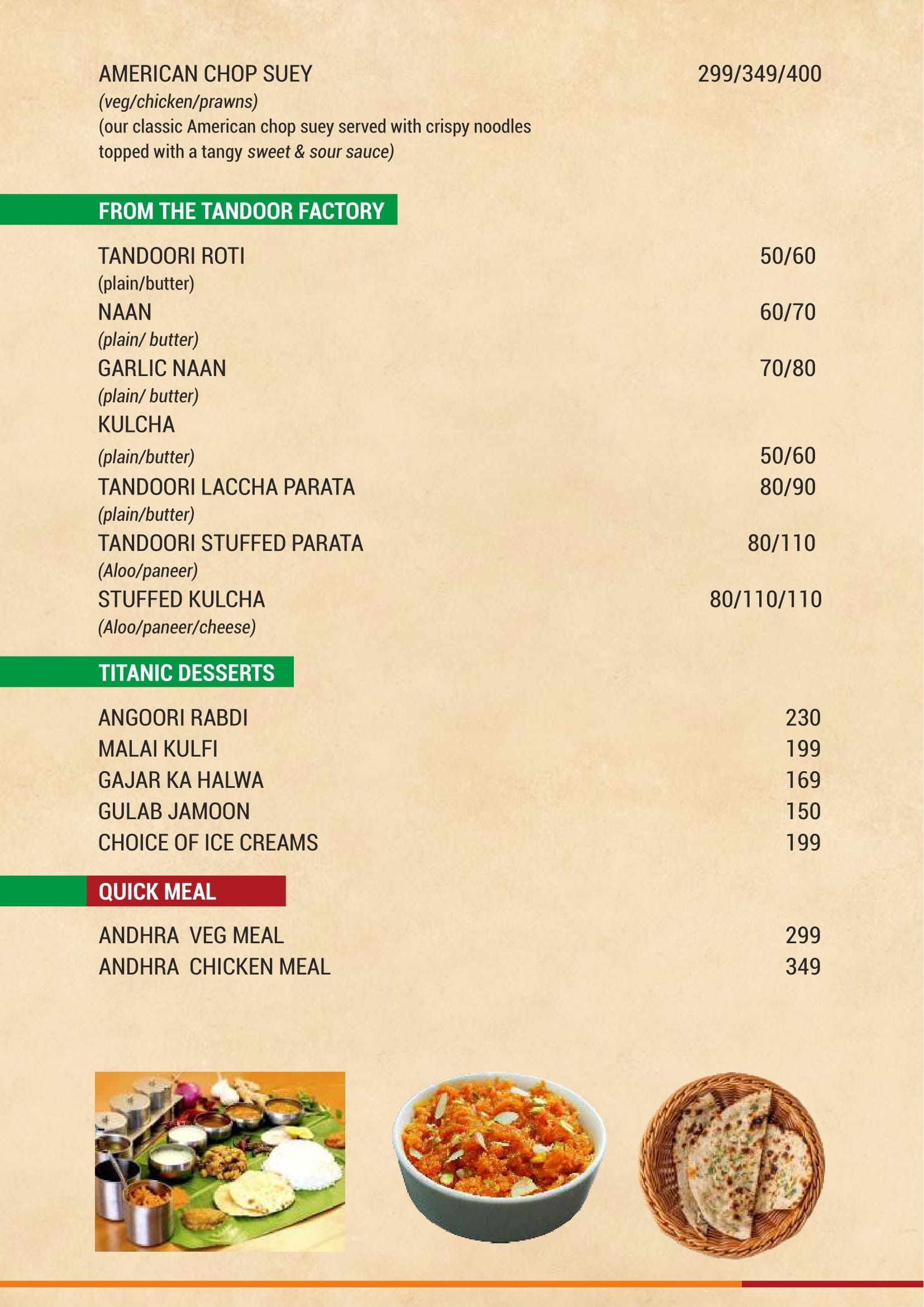 Dining Experience for Two at Flavours of Bharat, North Bengaluru — Food menu