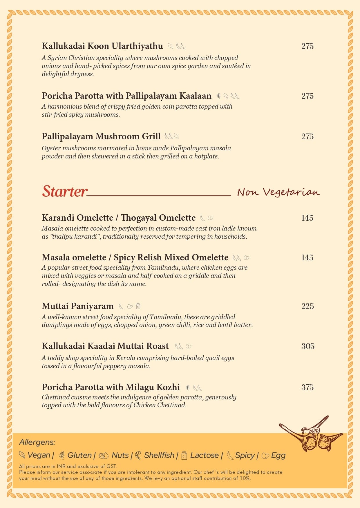 Menu of Rasanai, Pappanaickenpalayam, Coimbatore