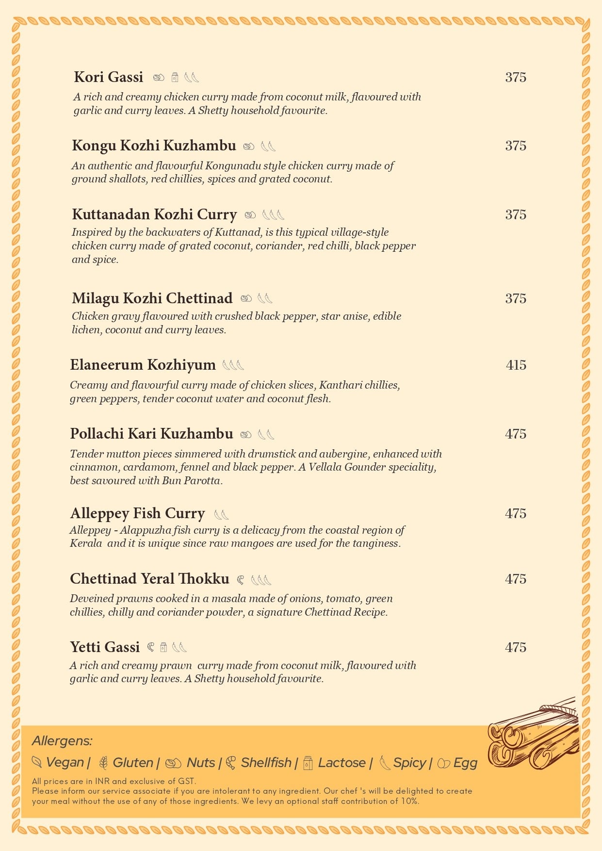 Menu of Rasanai, Pappanaickenpalayam, Coimbatore