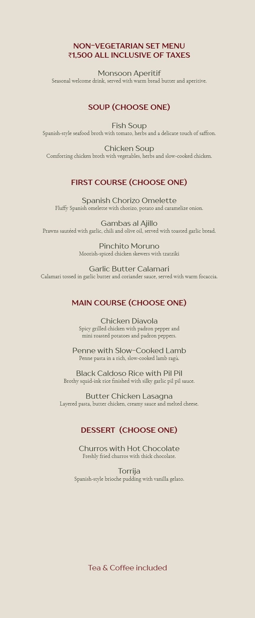 Dining Experience for Two at Milagro, South Mumbai — Special menu