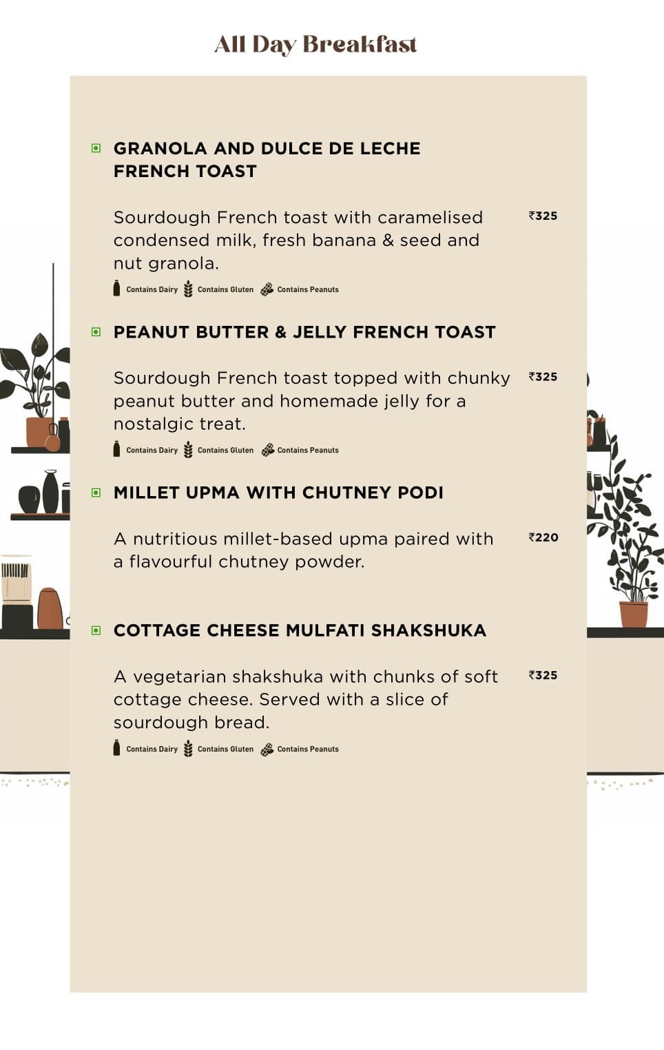 Dining Experience for Two at Levista Gourmet Studio, Central Bengaluru — Food menu