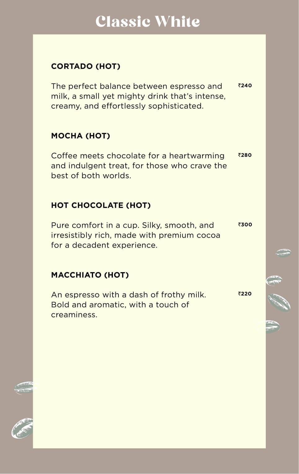 Dining Experience for Two at Levista Gourmet Studio, Central Bengaluru — Beverages menu
