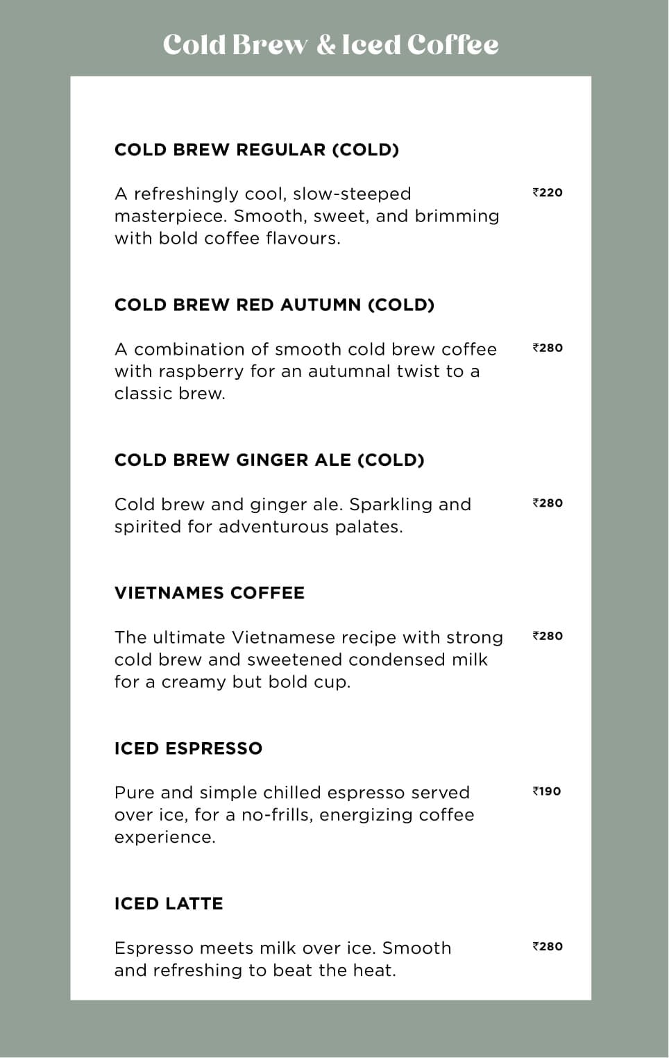 Dining Experience for Two at Levista Gourmet Studio, Central Bengaluru — Beverages menu