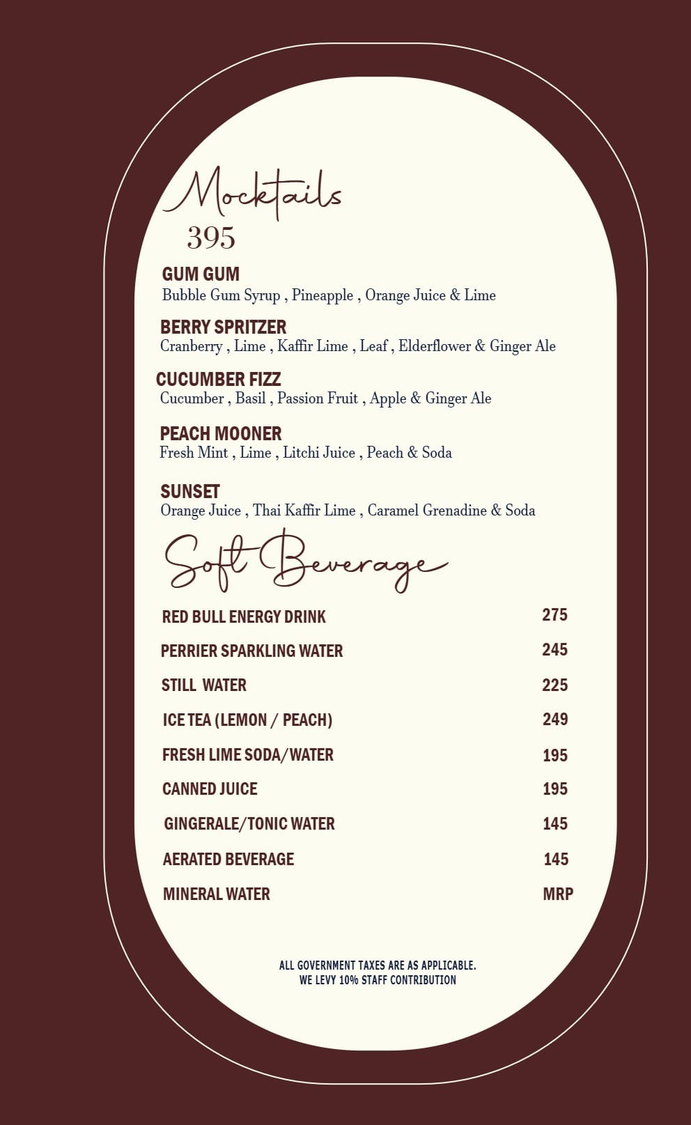 Dining Experience for Two at Ivoryy Fusion Bar, Central Delhi — Beverages menu