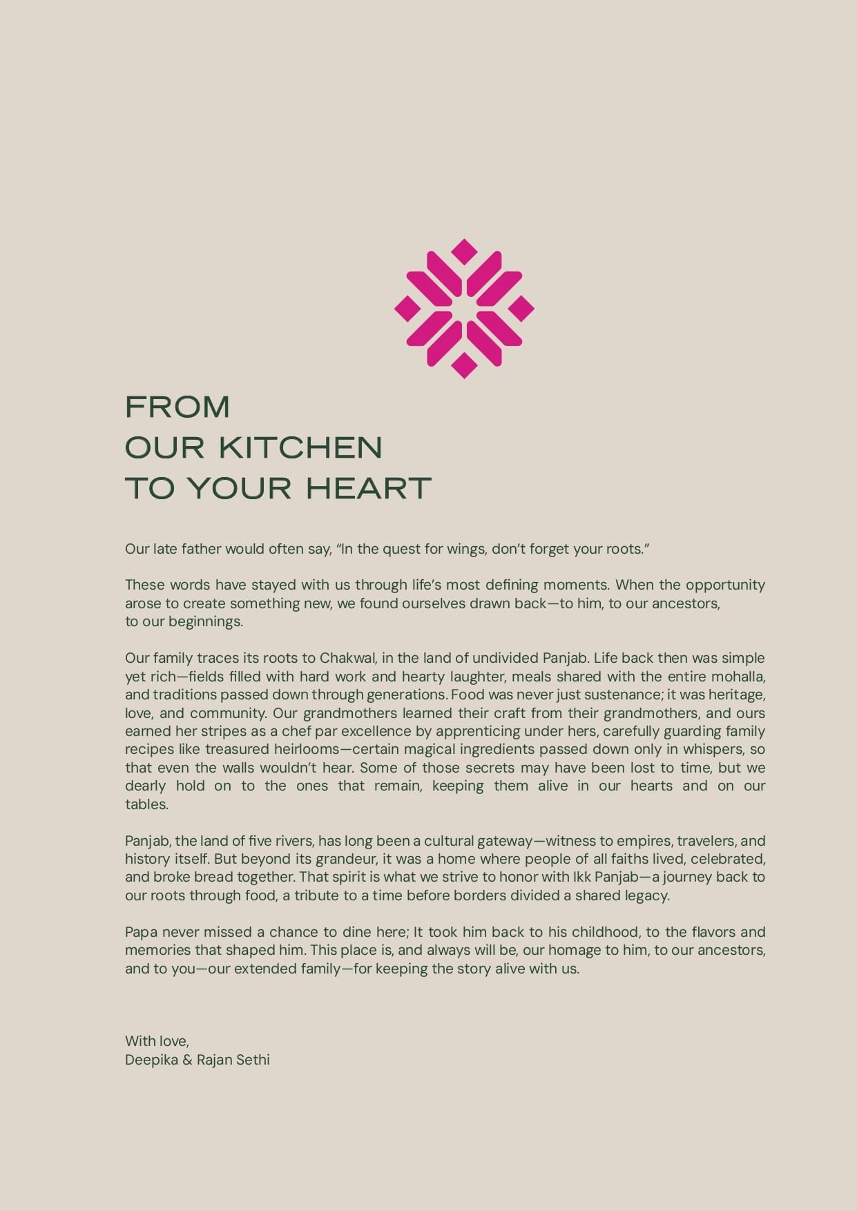 Dining Experience for Two at Ikk Panjab, Central Delhi — Food menu