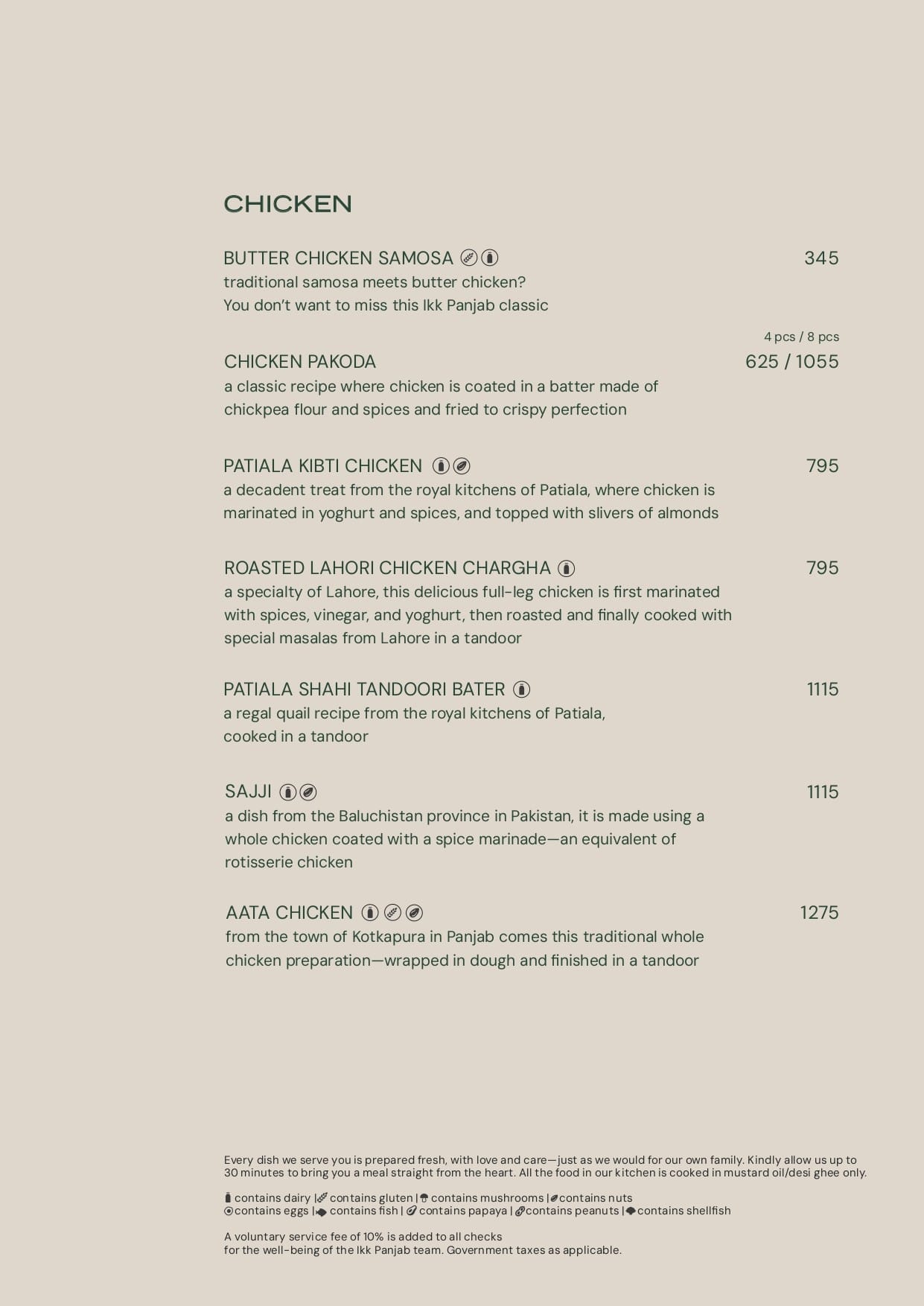 Dining Experience for Two at Ikk Panjab, Central Delhi — Food menu