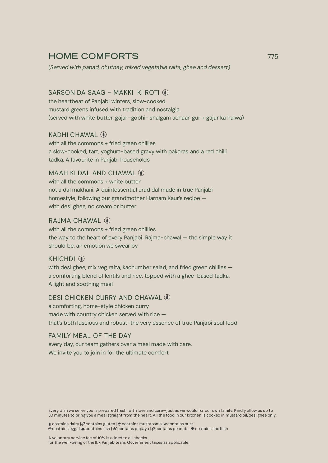 Dining Experience for Two at Ikk Panjab, Central Delhi — Food menu