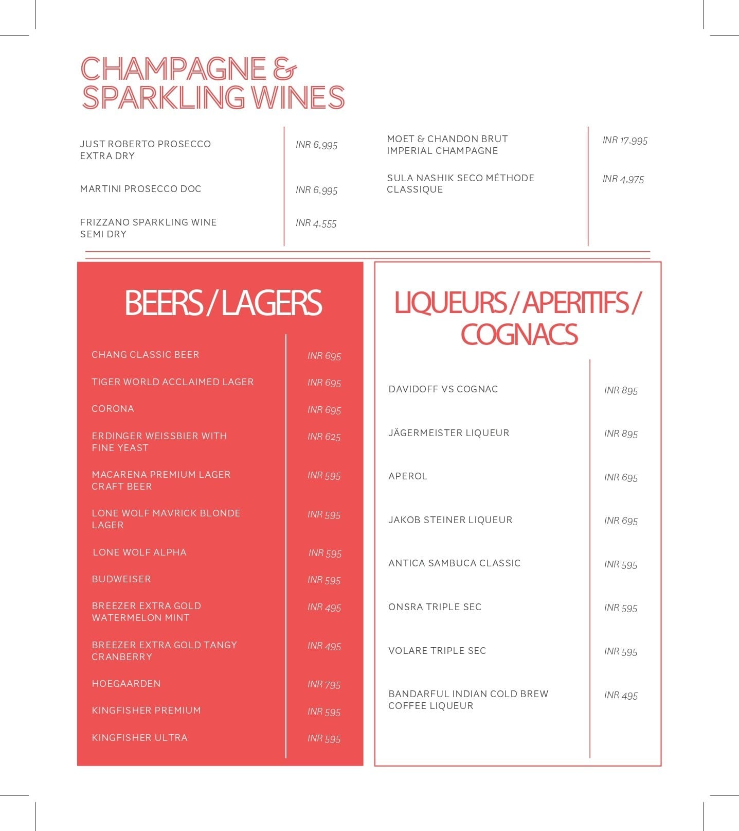 Dining Experience for Two at Food Exchange, Delhi NCR — Beverages menu