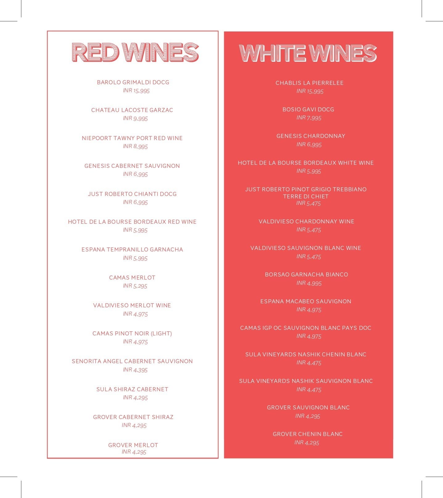 Dining Experience for Two at Food Exchange, Delhi NCR — Beverages menu