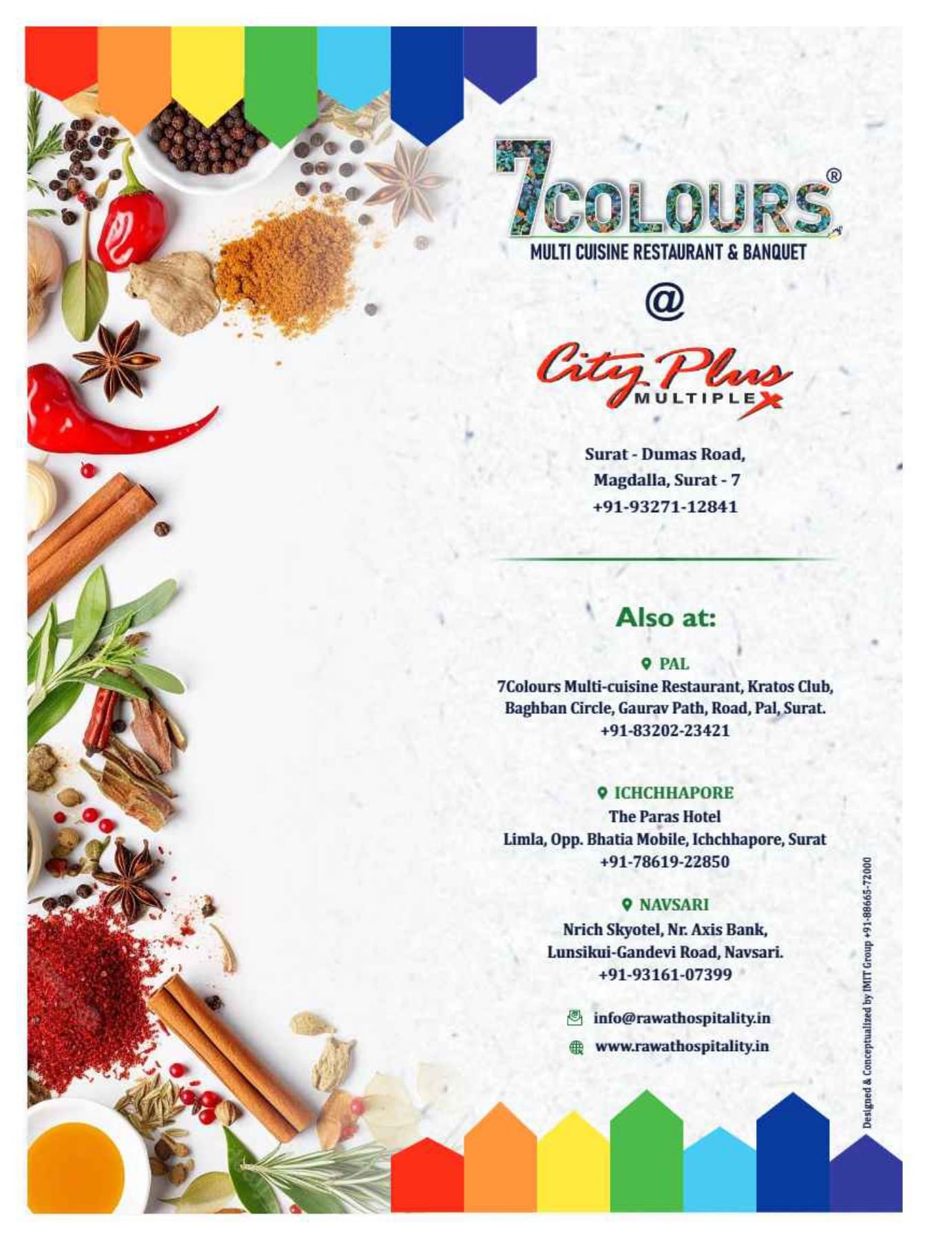 Menu of 7 Colours Multi Cuisine Restaurant, New Magdalla, Surat