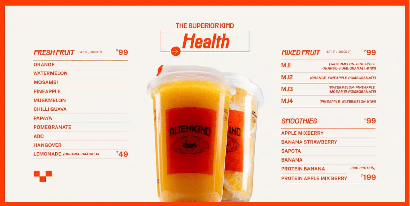 Menu of Alienkind, Indiranagar, East Bengaluru