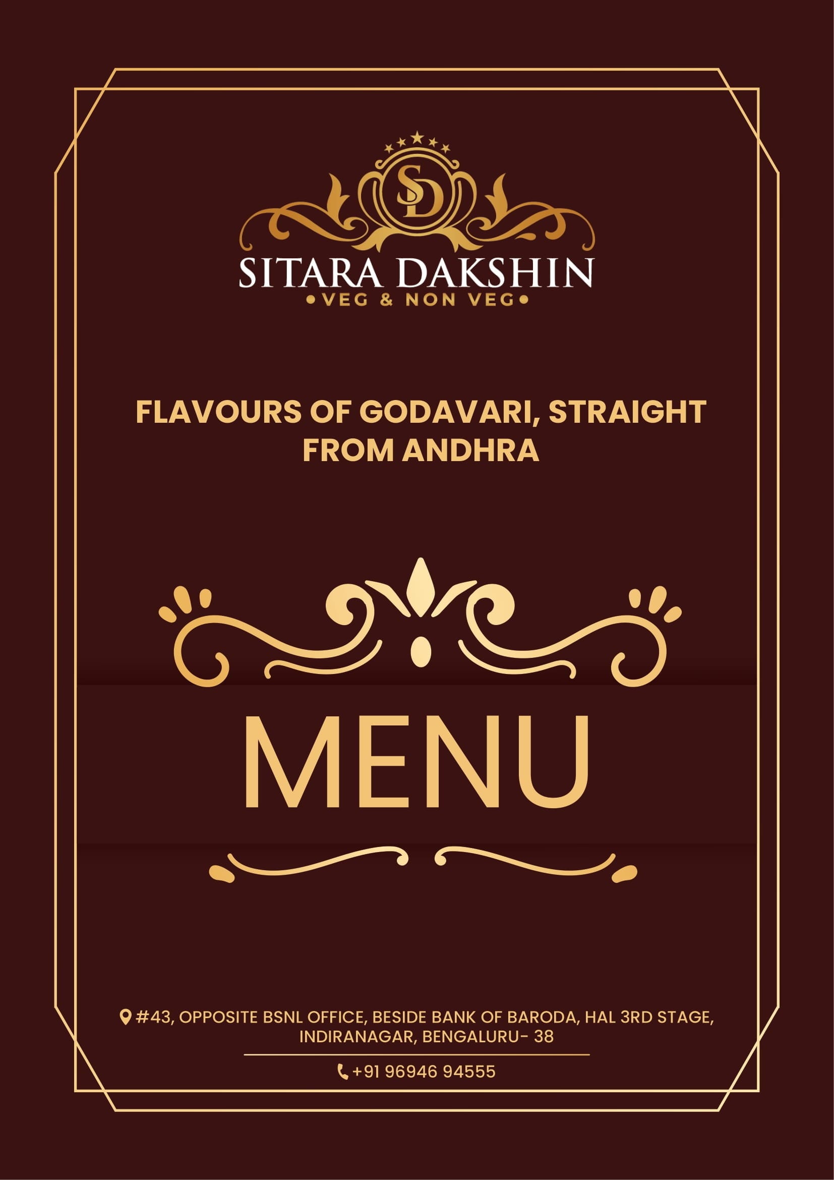 Menu of Sitara Dakshin, Indiranagar, East Bengaluru