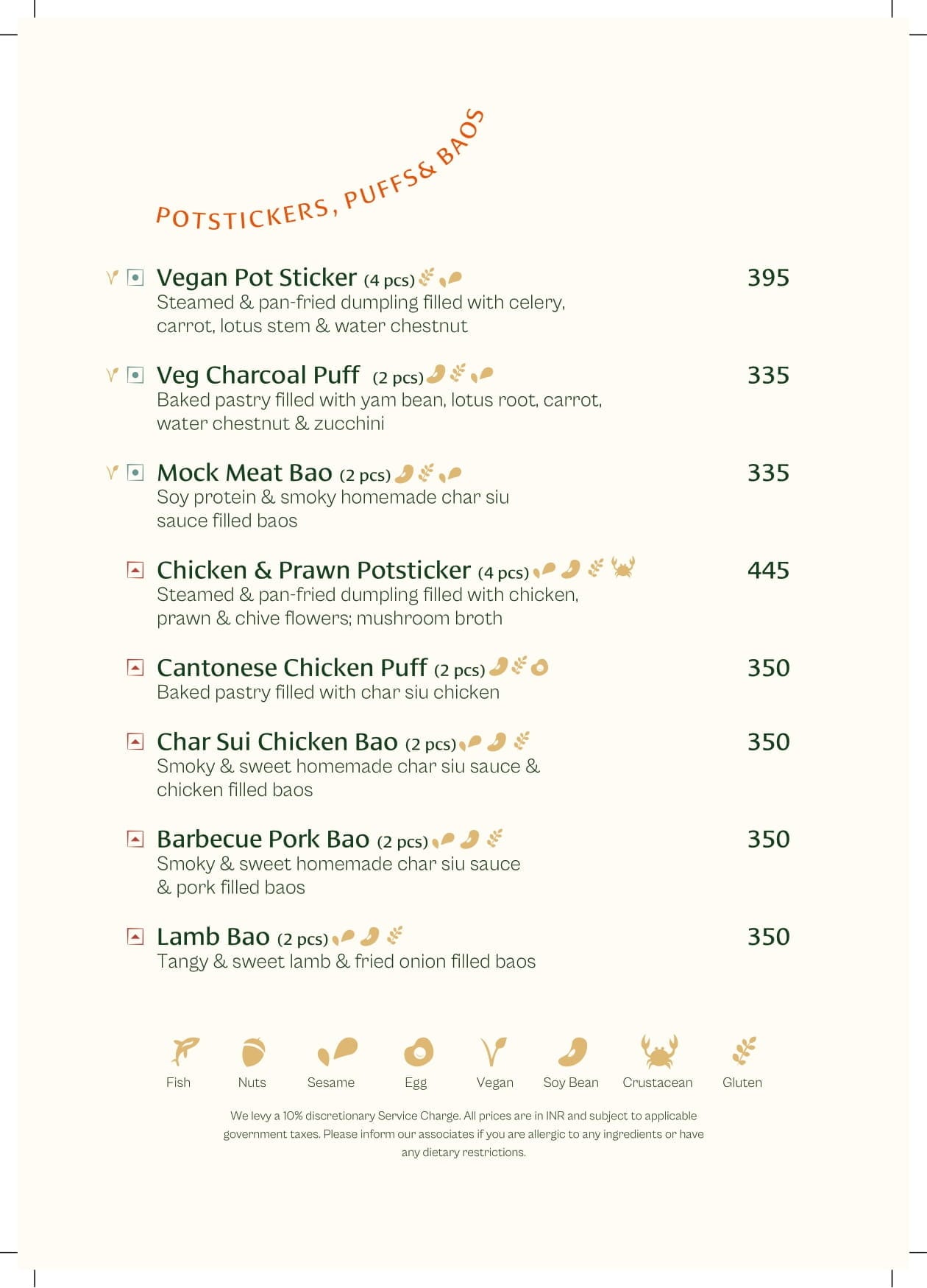 Dining Experience for Two at Muro India, Bengaluru — Food menu