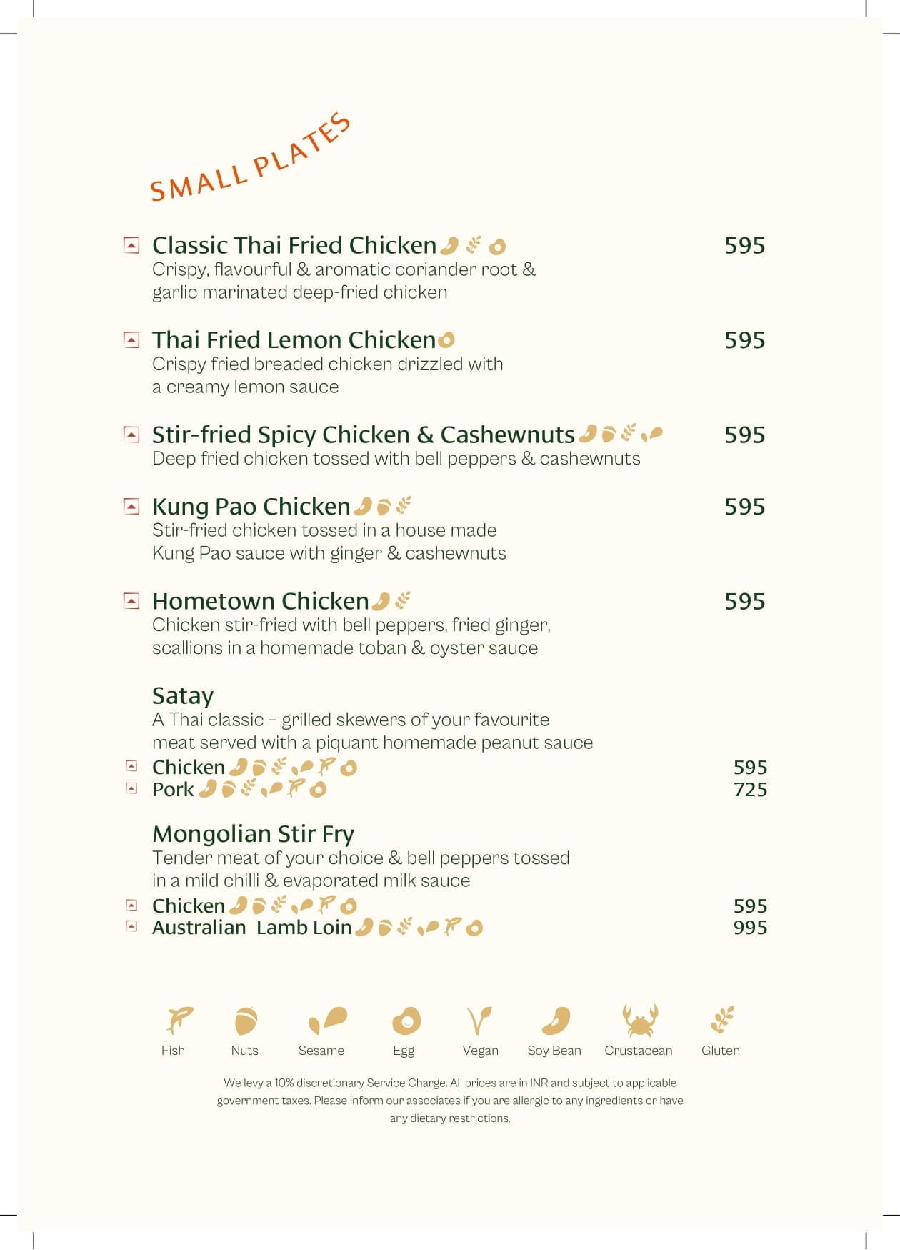 Dining Experience for Two at Muro India, Bengaluru — Food menu