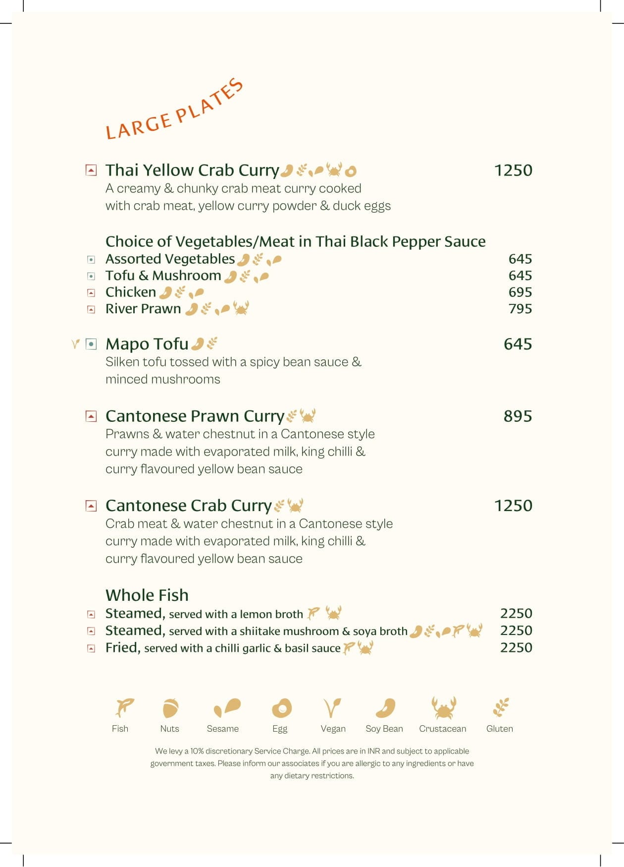 Dining Experience for Two at Muro India, Bengaluru — Food menu