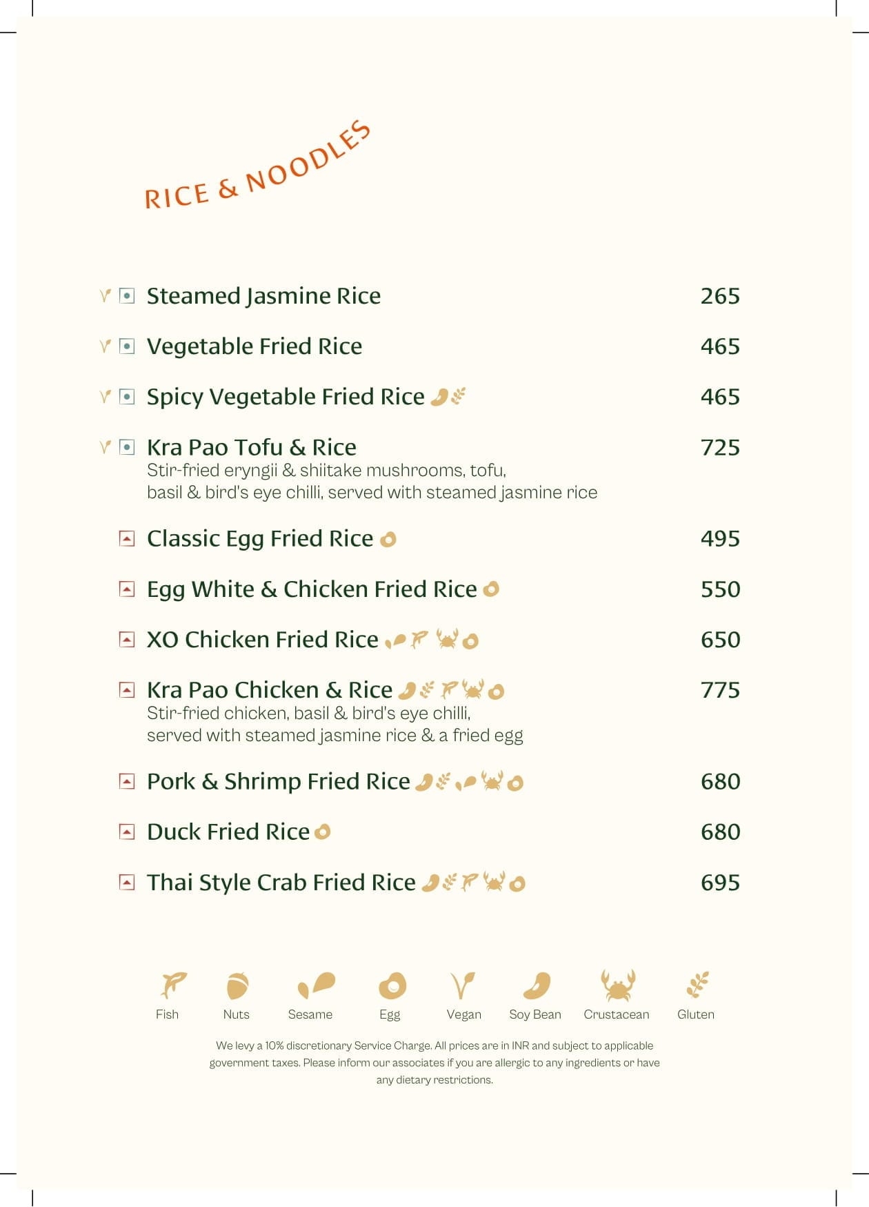 Dining Experience for Two at Muro India, Bengaluru — Food menu