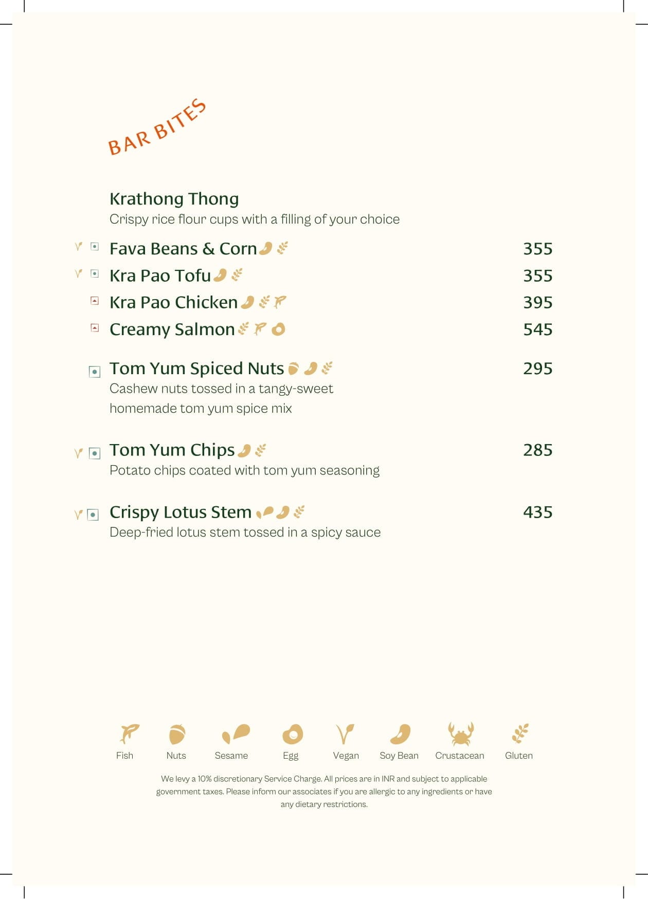 Dining Experience for Two at Muro India, Bengaluru — Food menu