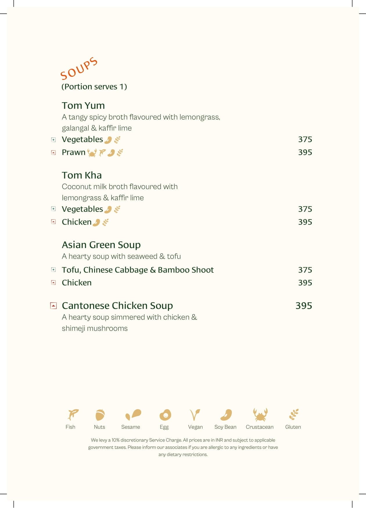 Dining Experience for Two at Muro India, Bengaluru — Food menu