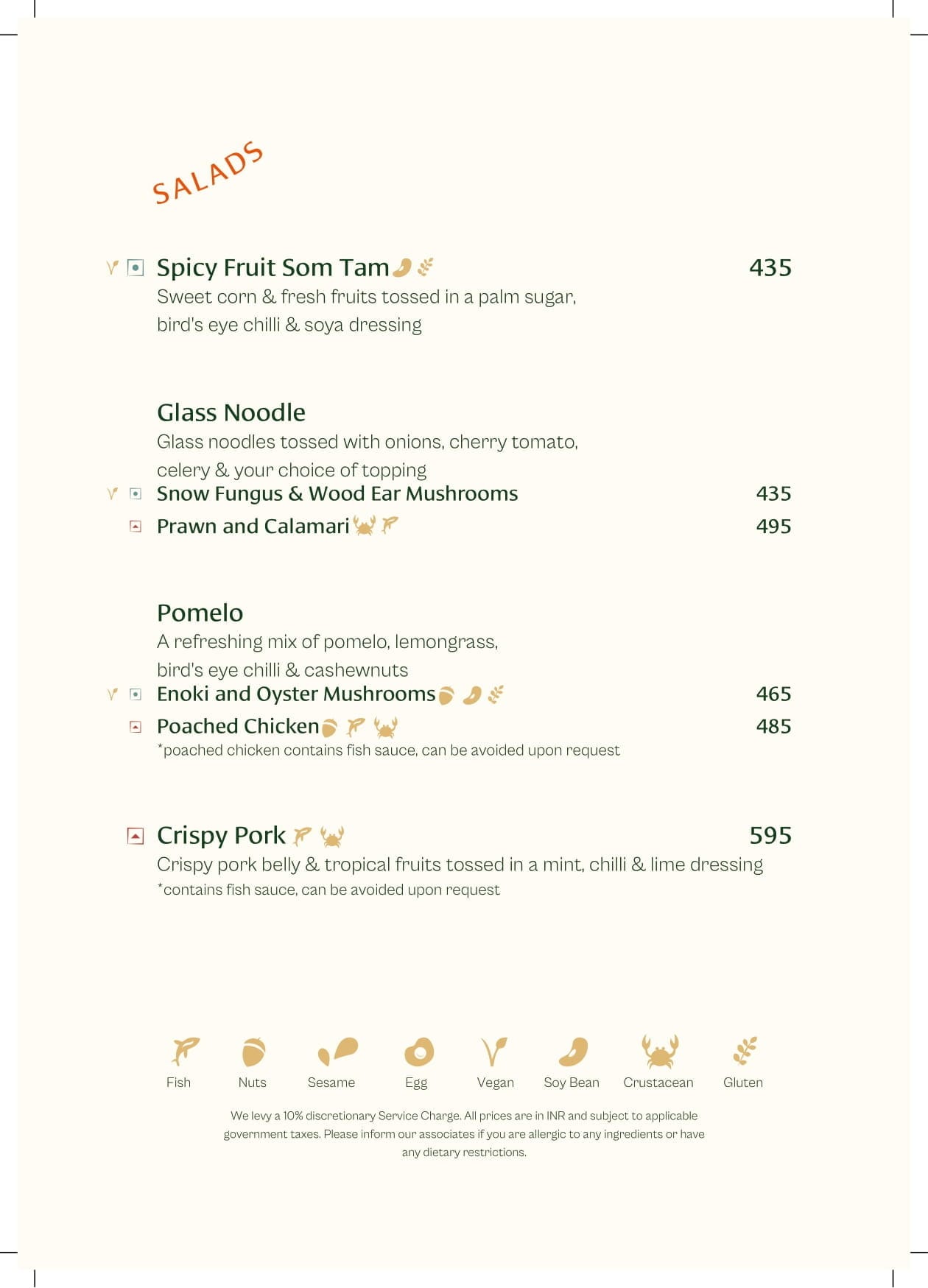 Dining Experience for Two at Muro India, Bengaluru — Food menu