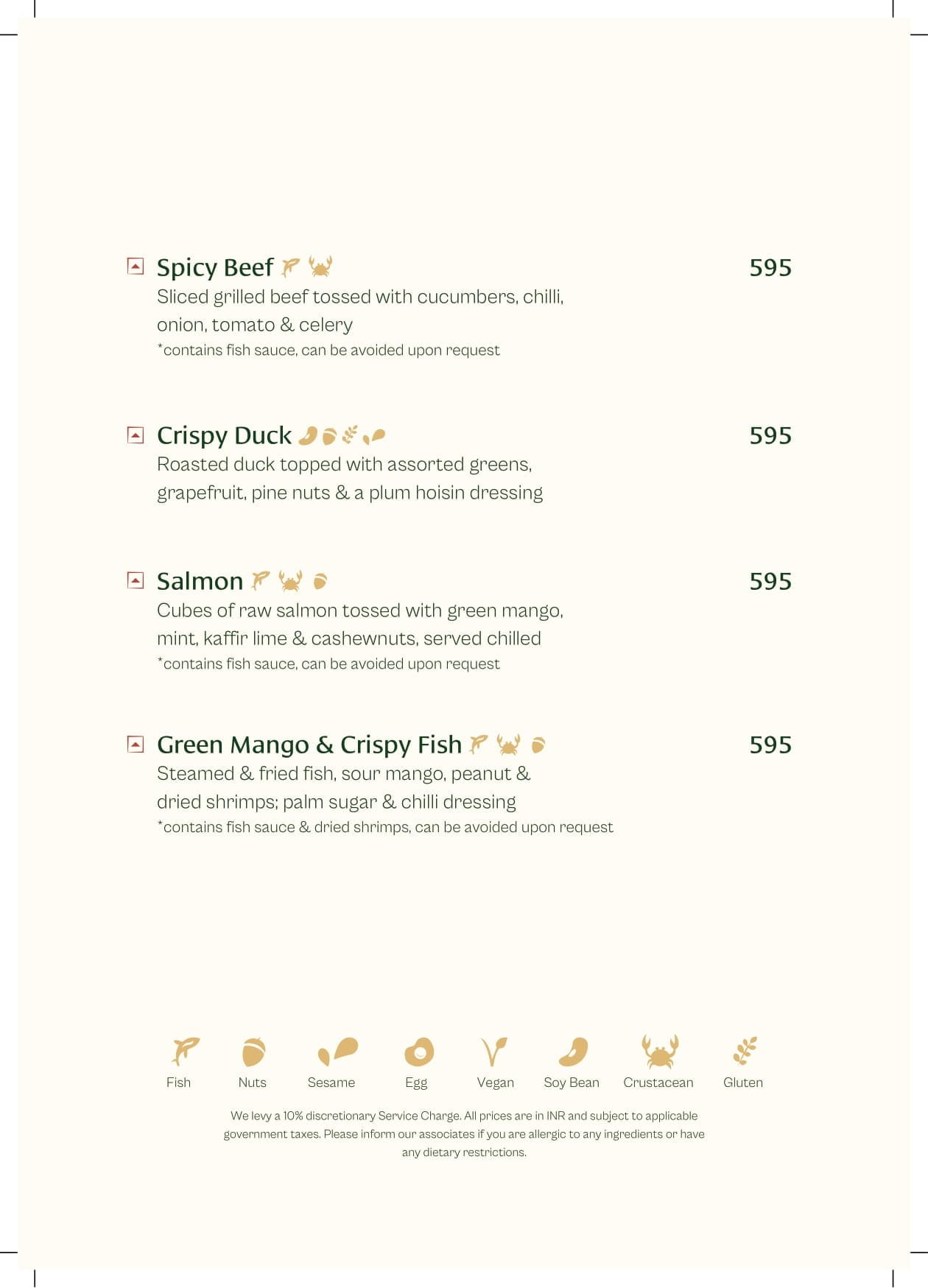Dining Experience for Two at Muro India, Bengaluru — Food menu