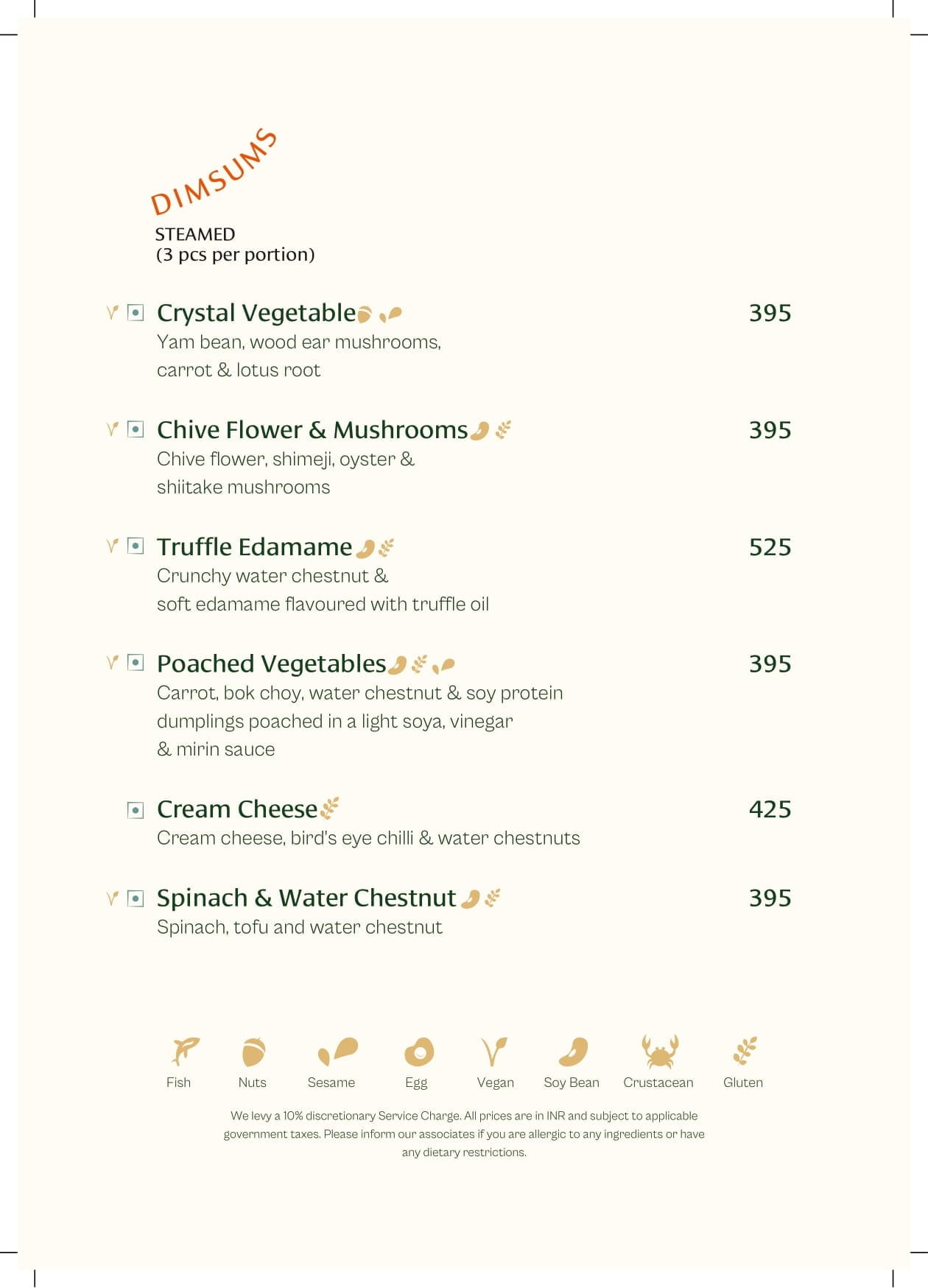 Dining Experience for Two at Muro India, Bengaluru — Food menu