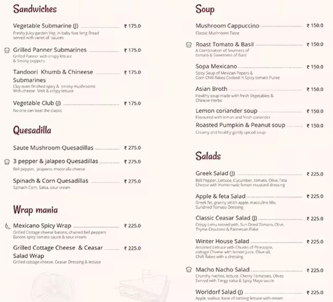 Menu of Mathsya , Adyar, Chennai