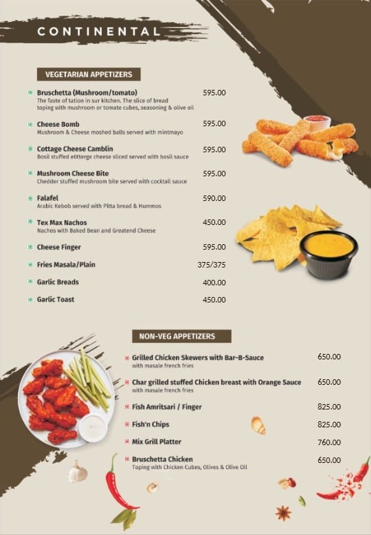 Menu of Coya by Hotel President, Hotel President