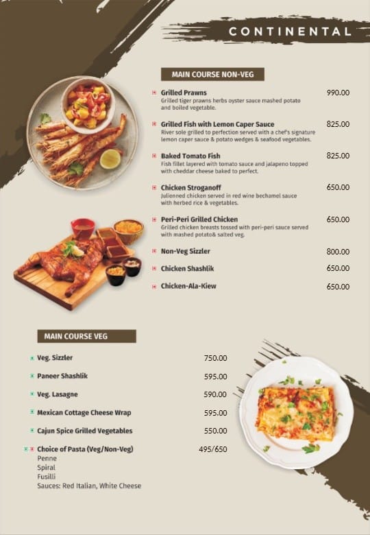 Menu of Coya by Hotel President, Hotel President