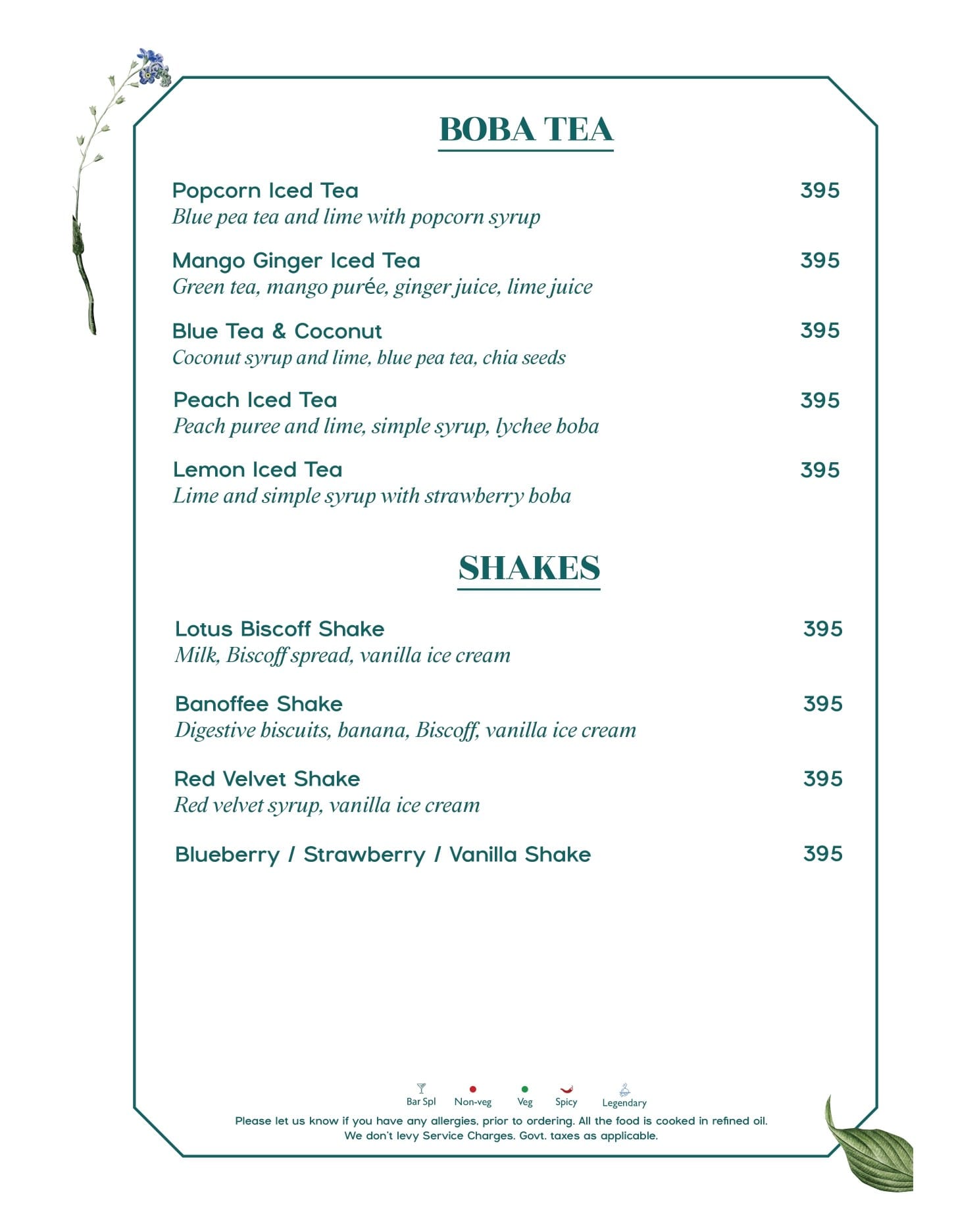 Dining Experience for Two at Havemore, Gurgaon — Food menu