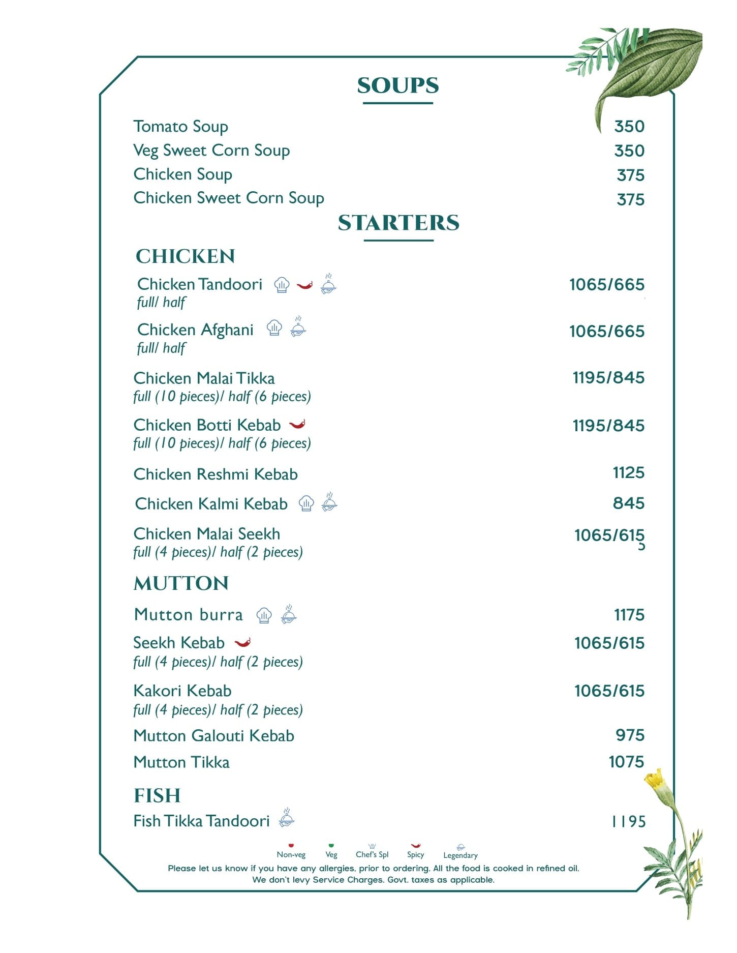 Dining Experience for Two at Havemore, Gurgaon — Food menu
