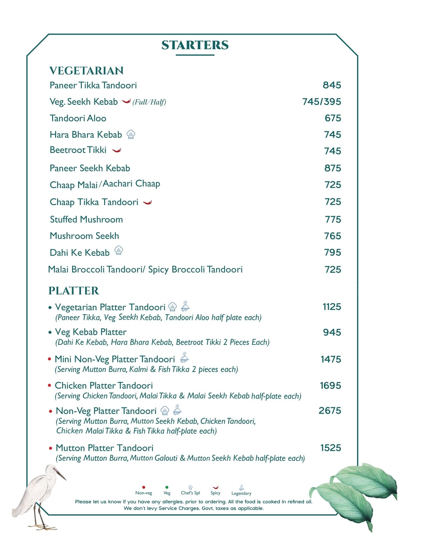 Dining Experience for Two at Havemore, Gurgaon — Food menu