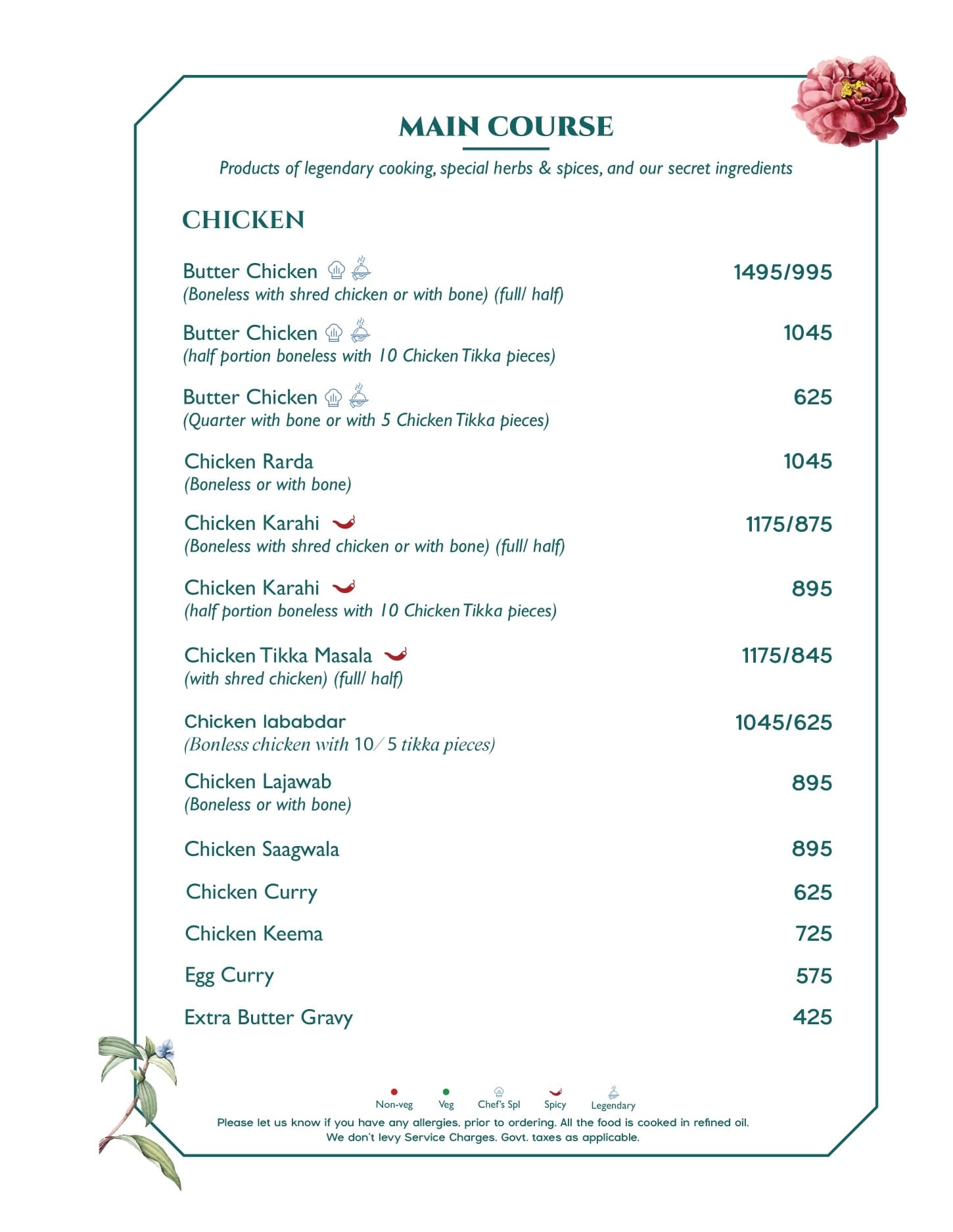 Dining Experience for Two at Havemore, Gurgaon — Food menu