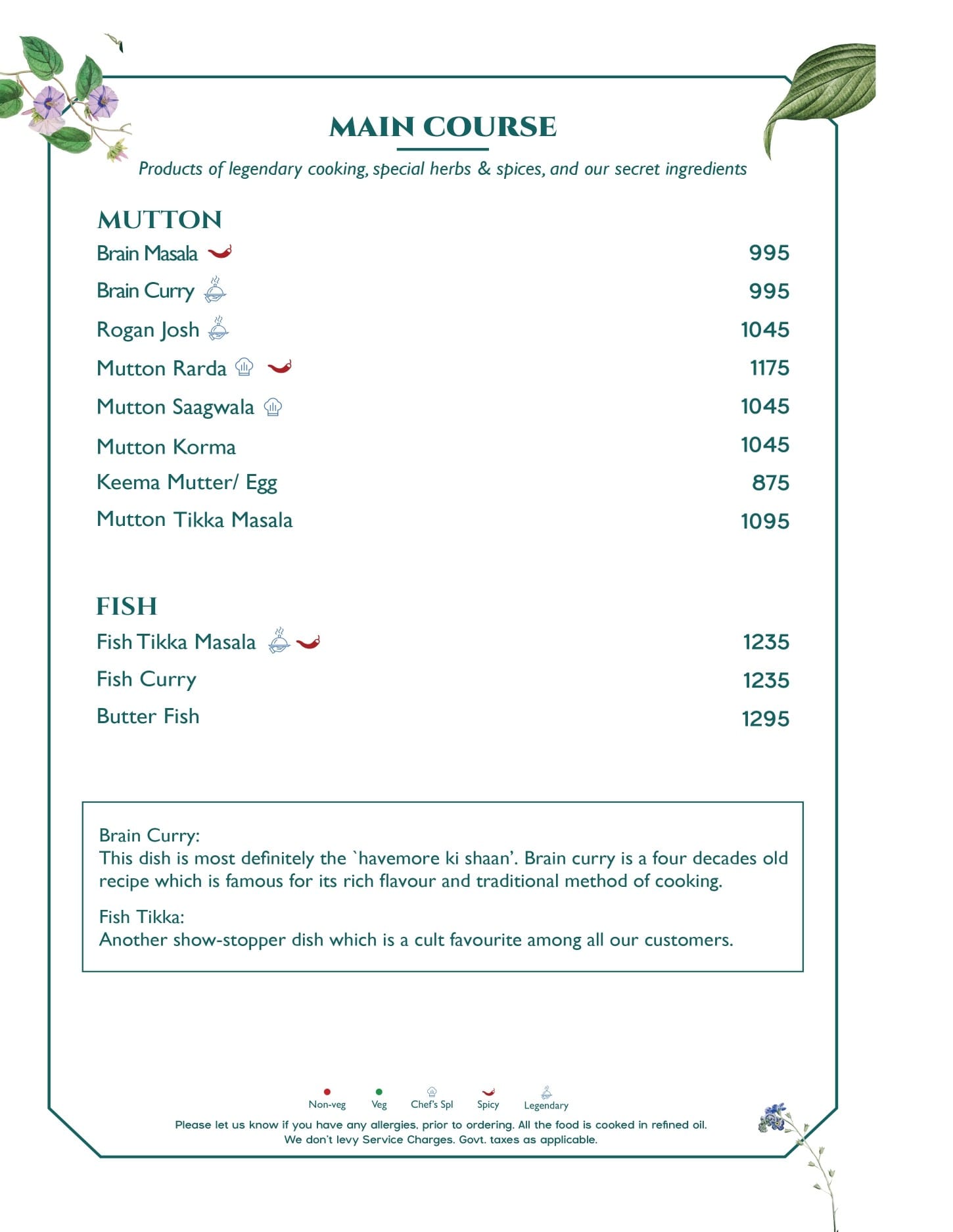 Dining Experience for Two at Havemore, Gurgaon — Food menu