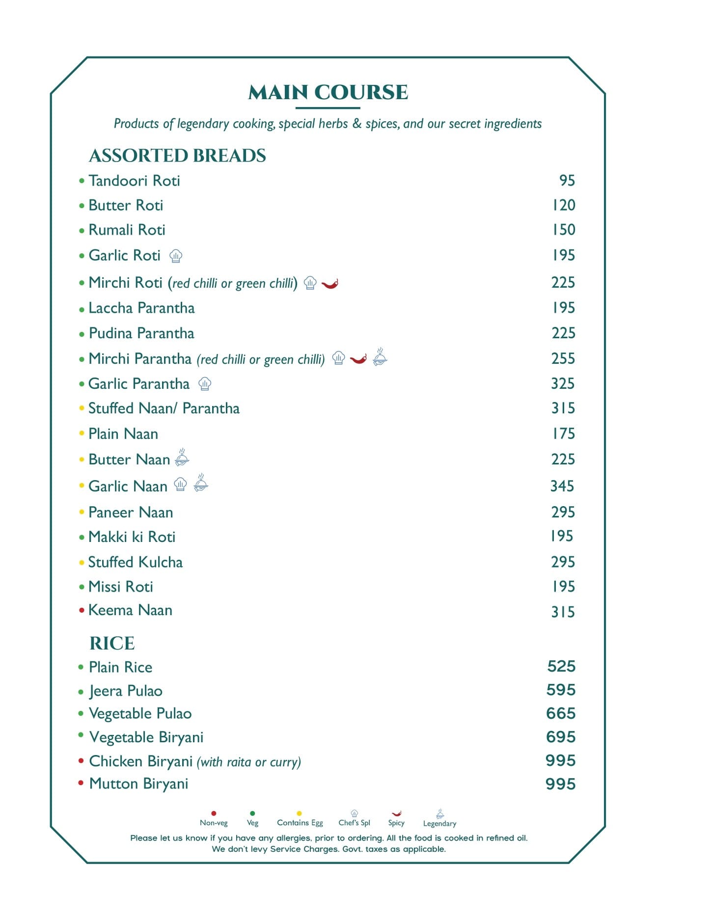 Dining Experience for Two at Havemore, Gurgaon — Food menu