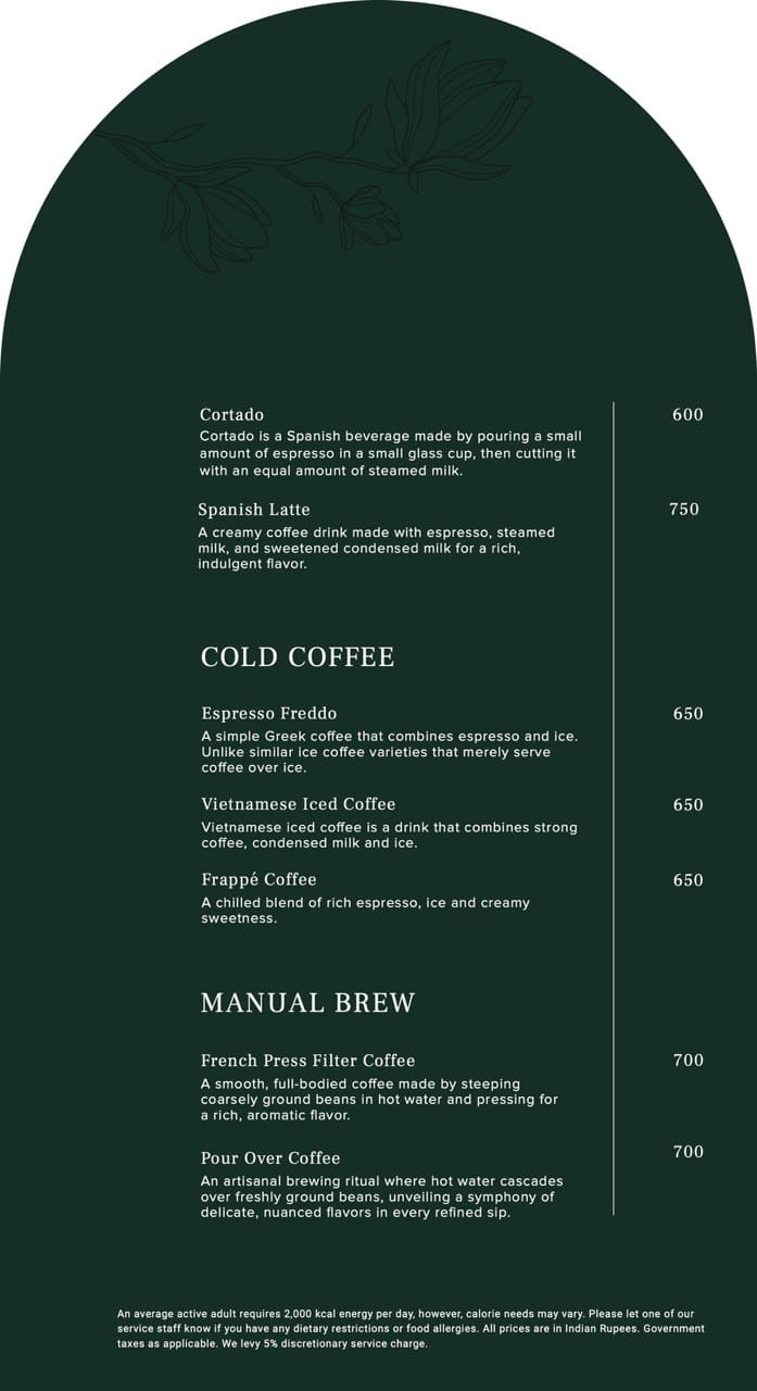 Dining Experience for Two at Madeleine De Proust, Mumbai — Beverages menu