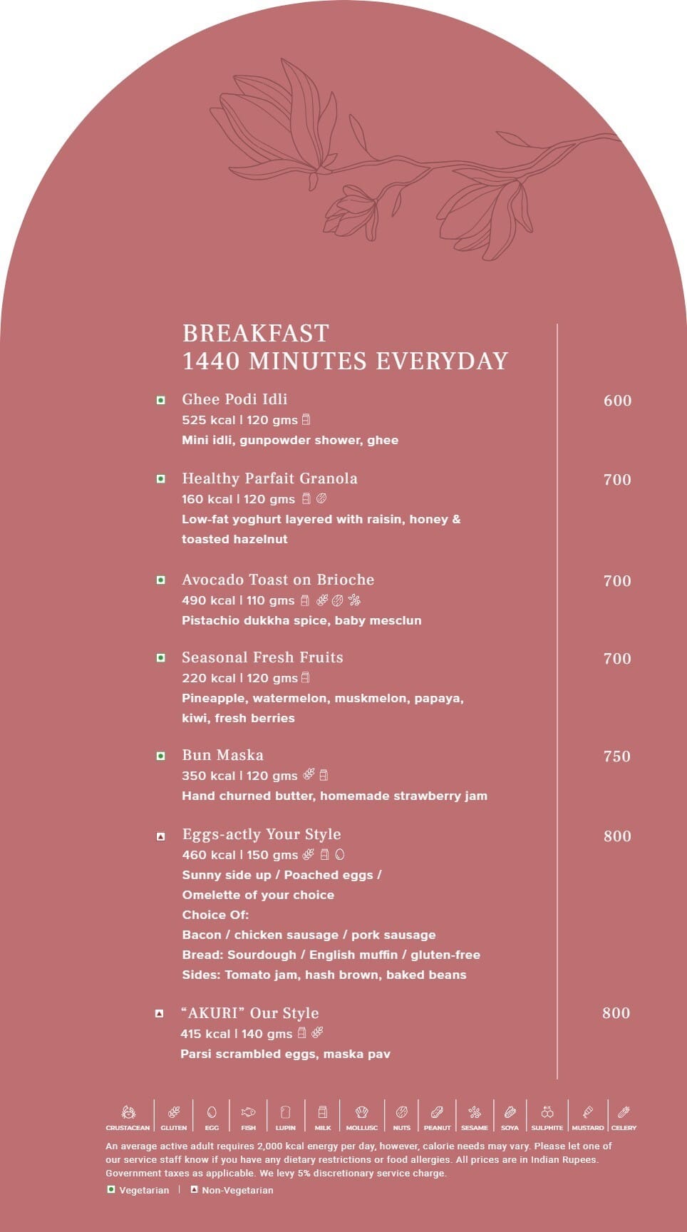 Dining Experience for Two at Madeleine De Proust, Mumbai — Food menu
