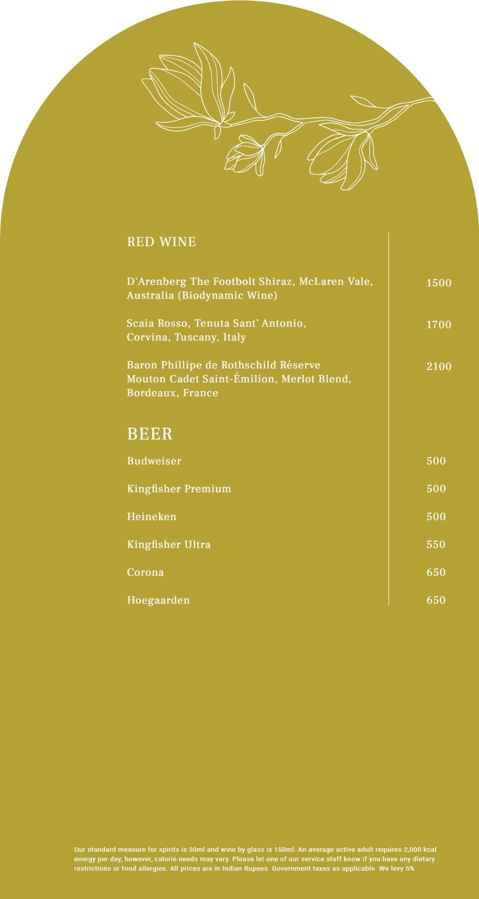 Dining Experience for Two at Madeleine De Proust, Mumbai — Food menu