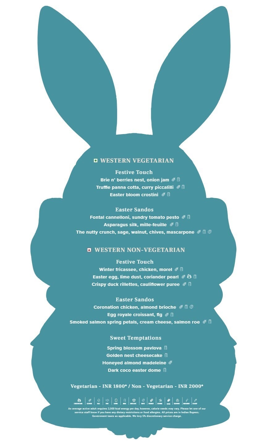 Dining Experience for Two at Madeleine De Proust, Mumbai — Food menu