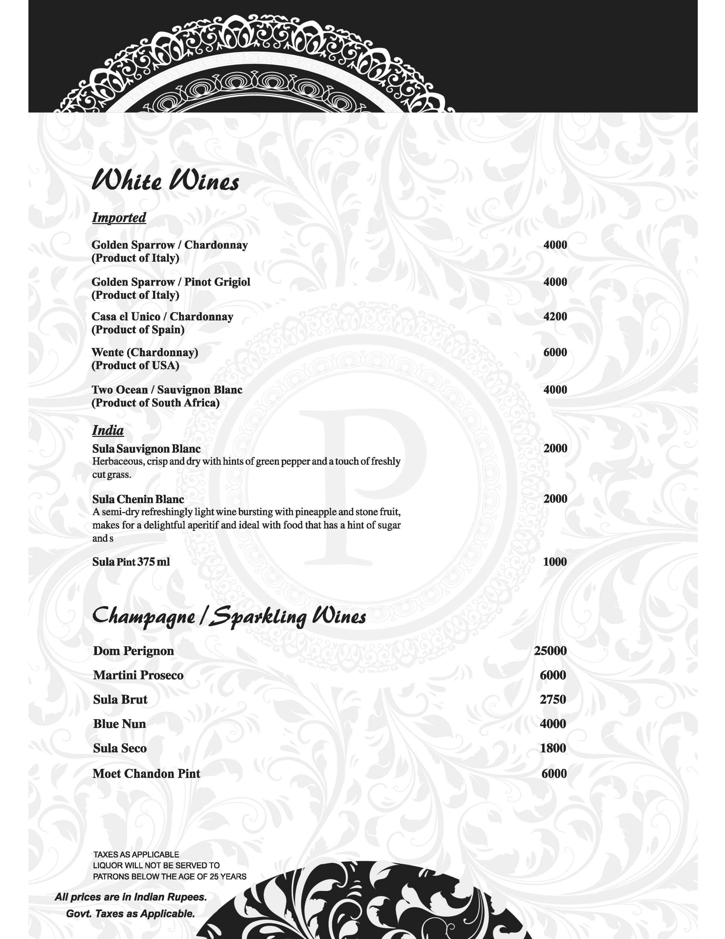 Dining Experience for Two at Parikrama The Revolving Restaurant, Central Delhi — Beverages menu