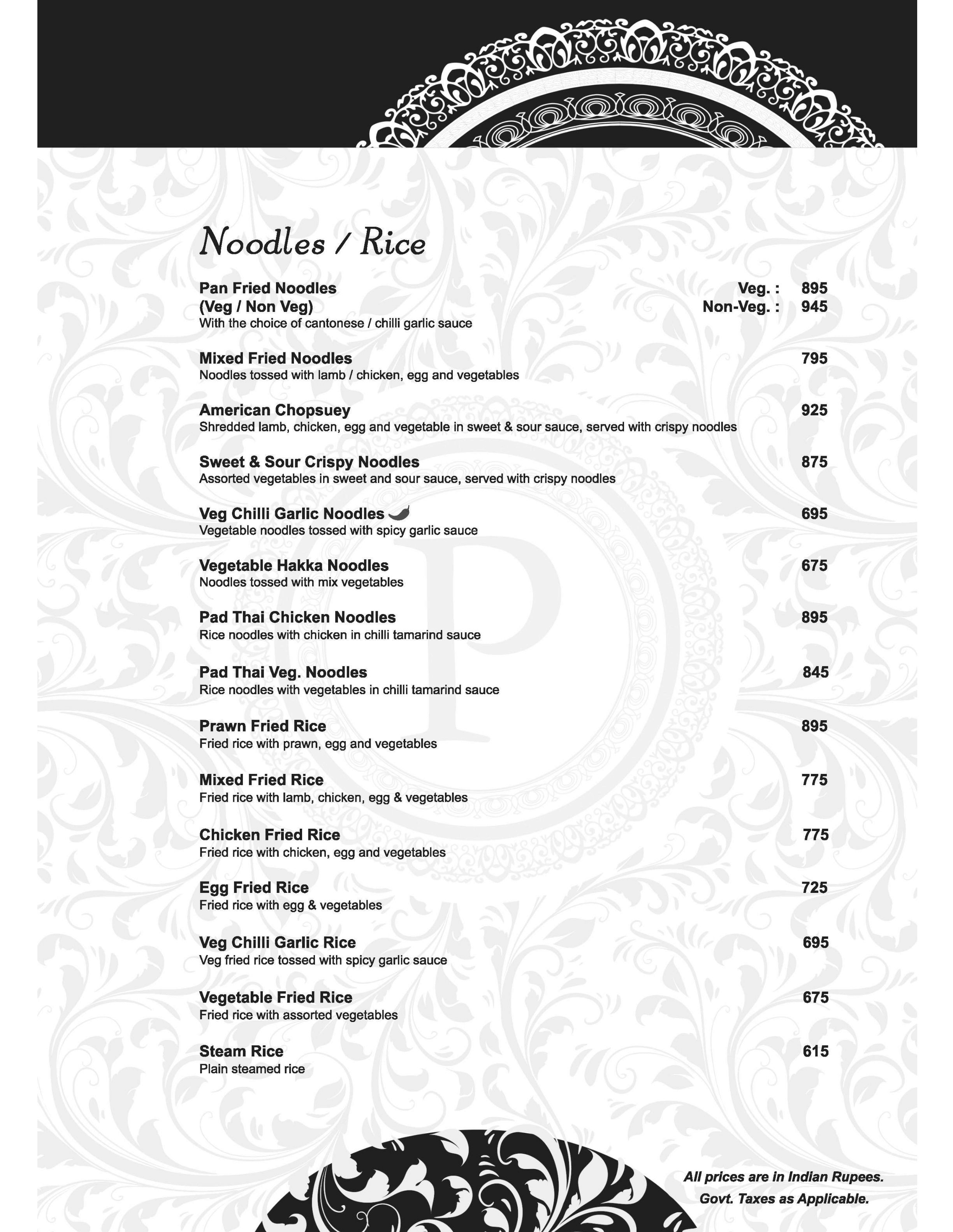 Dining Experience for Two at Parikrama The Revolving Restaurant, Central Delhi — Food menu