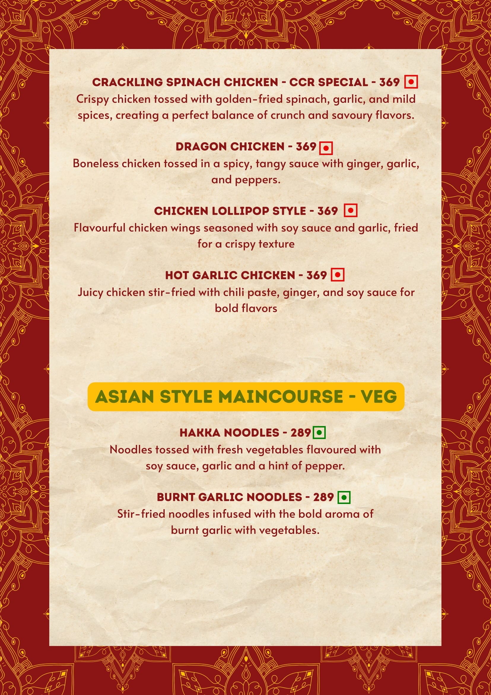 Menu of Curry Central, Sanjay Nagar, North Bengaluru