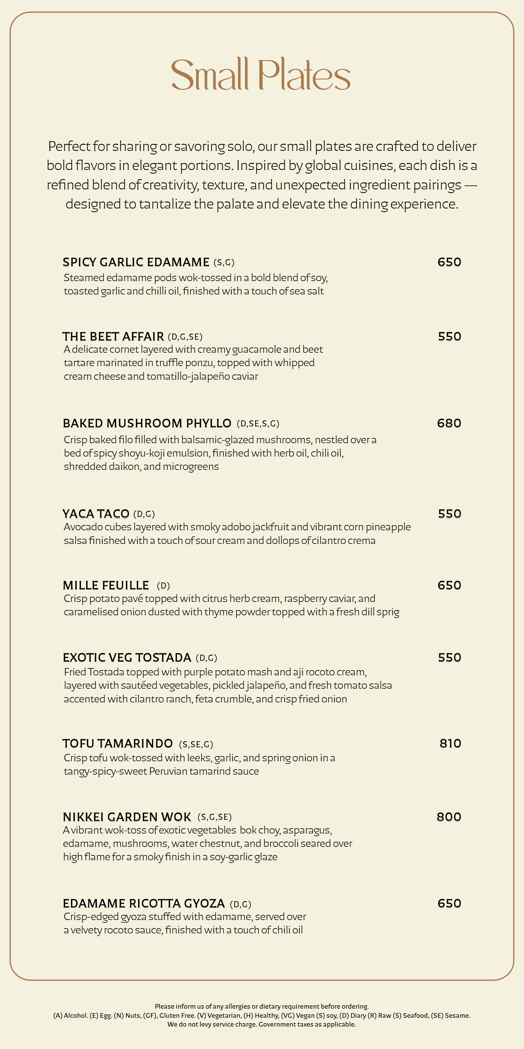 Dining Experience for Two at Mercii, Western Suburbs — Food menu