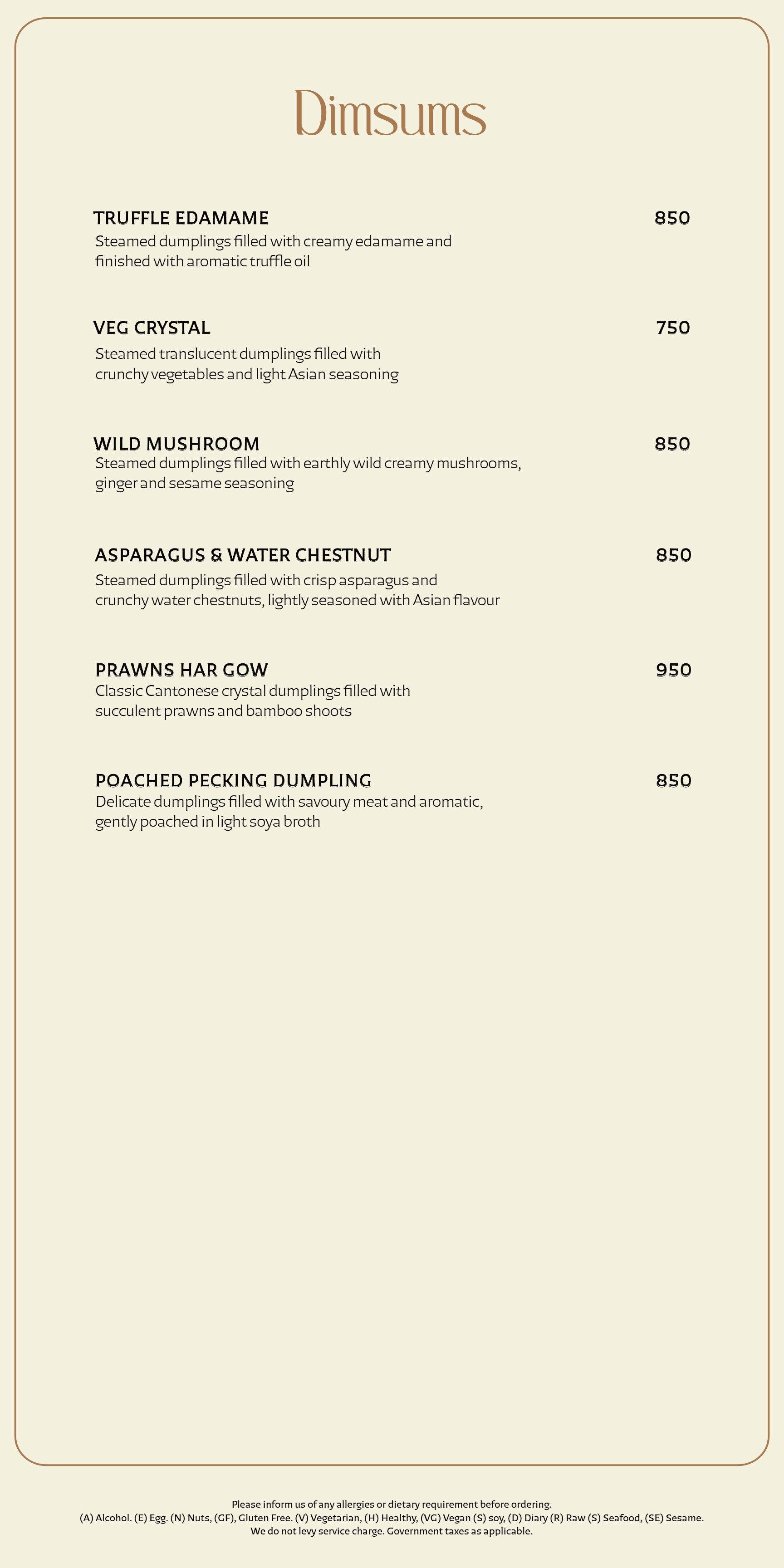 Dining Experience for Two at Mercii, Western Suburbs — Food menu