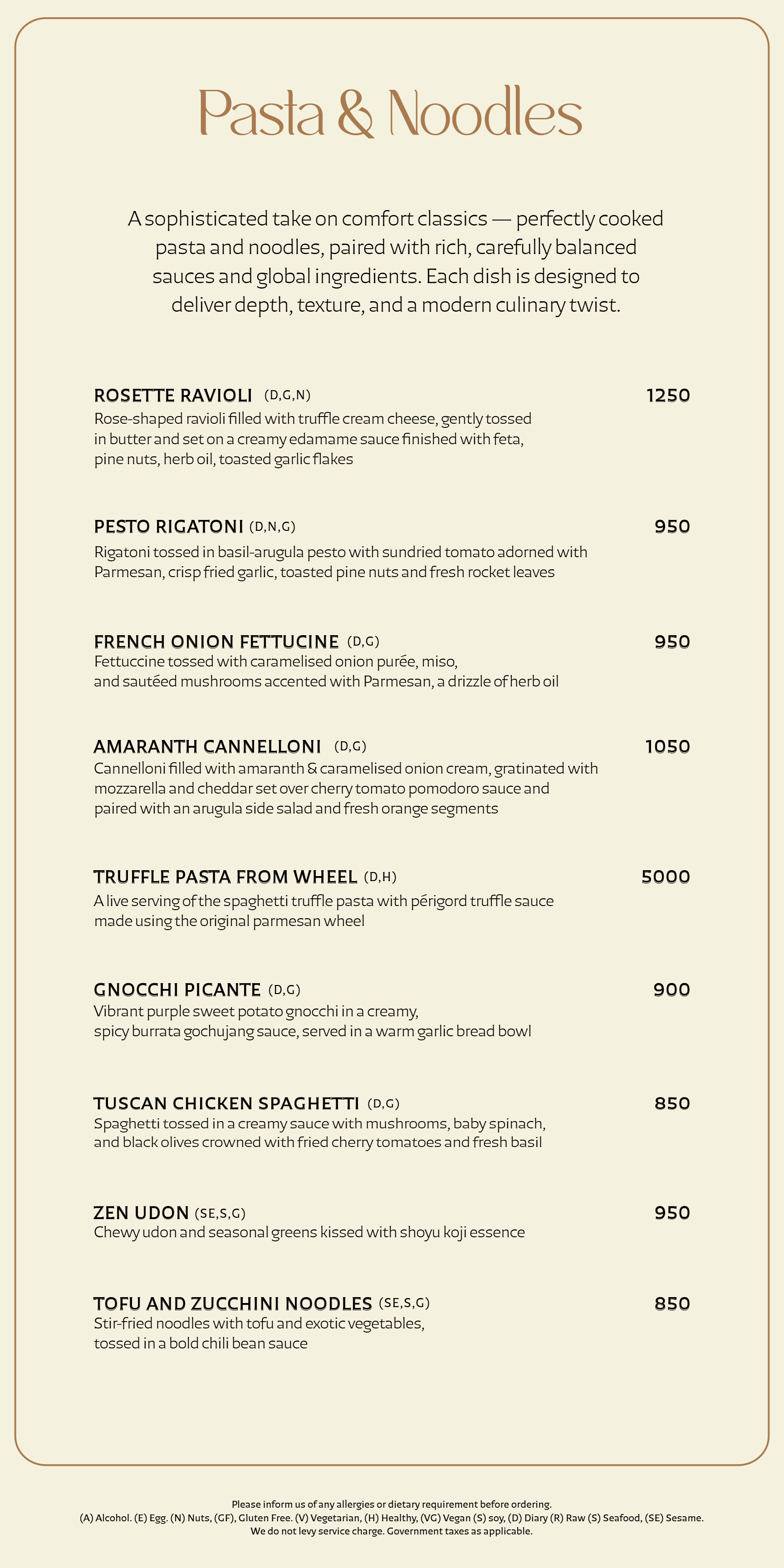 Dining Experience for Two at Mercii, Western Suburbs — Food menu