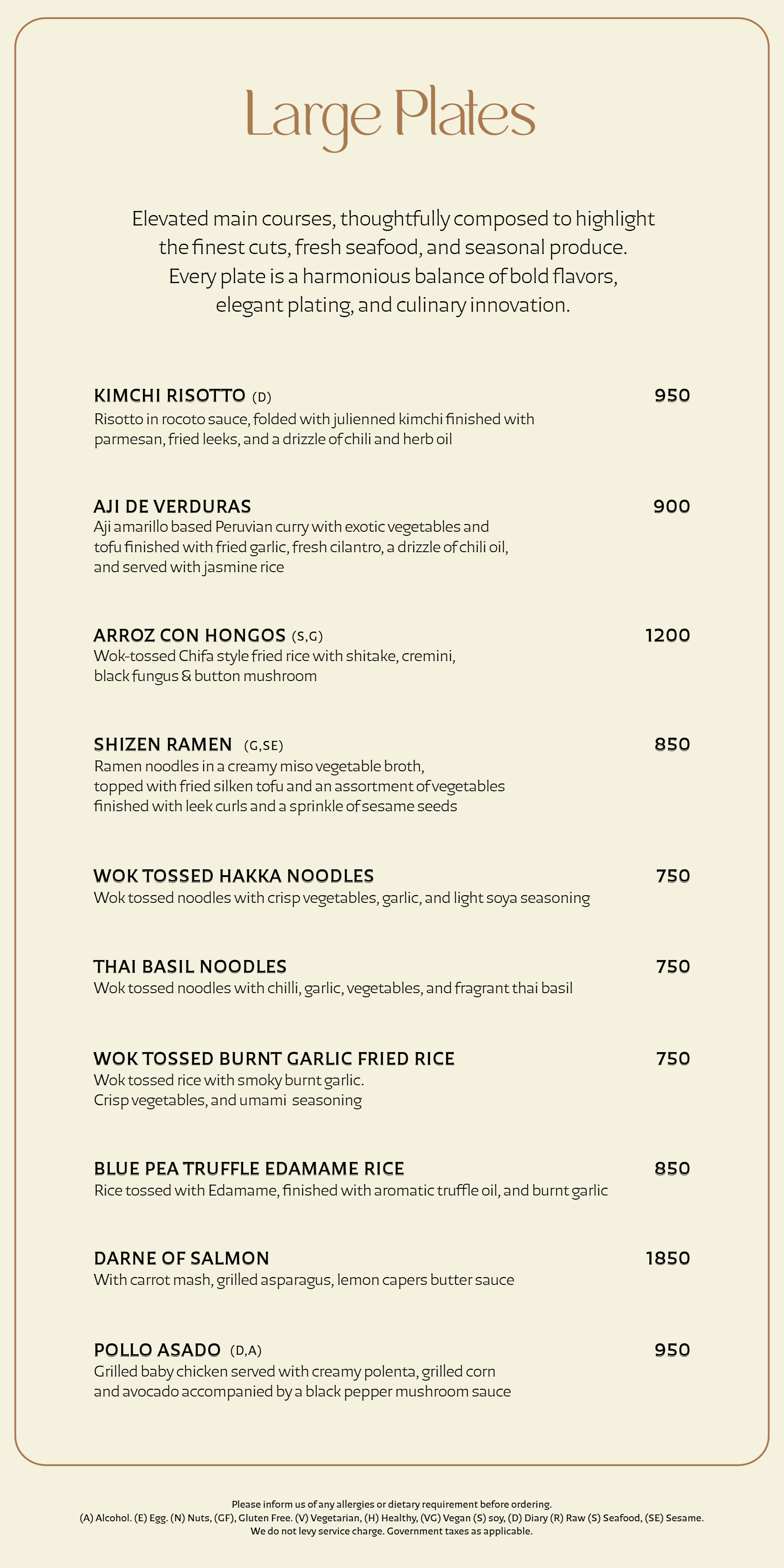 Dining Experience for Two at Mercii, Western Suburbs — Food menu