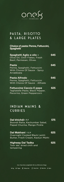 Menu of one8 Commune, Lower Parel, South Mumbai