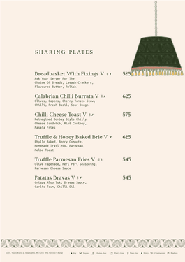 Menu of one8 Commune, Lower Parel, South Mumbai
