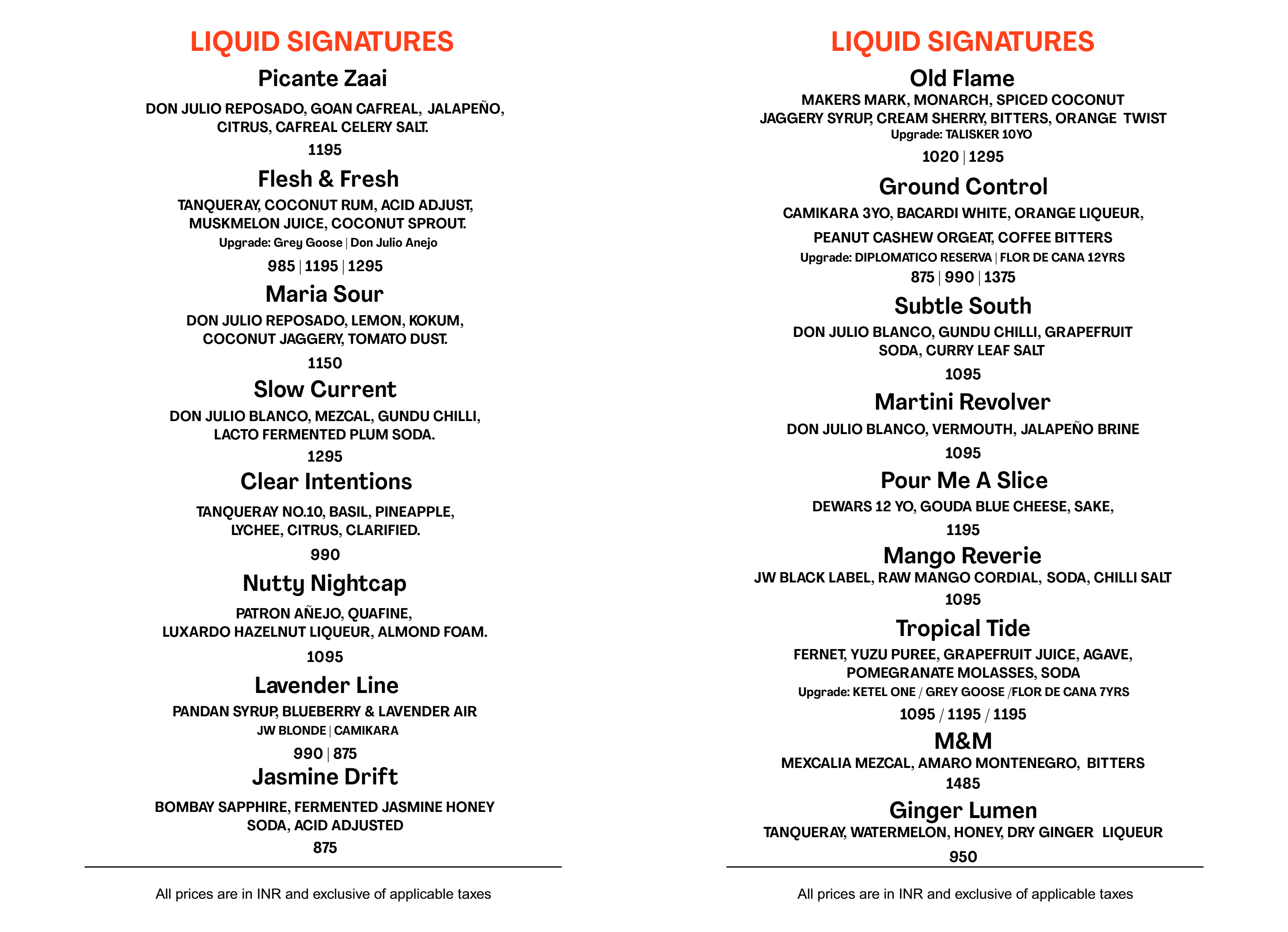 Dining Experience for Two at Mirth, East Bengaluru — Beverages menu