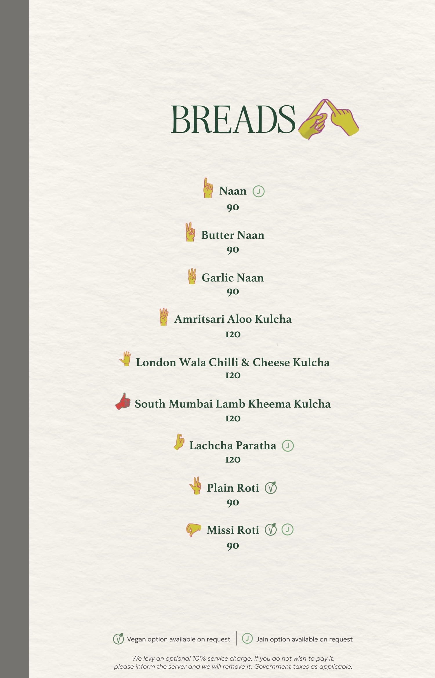 Dining Experience for Two at Ishaara, Central Bengaluru — Food menu